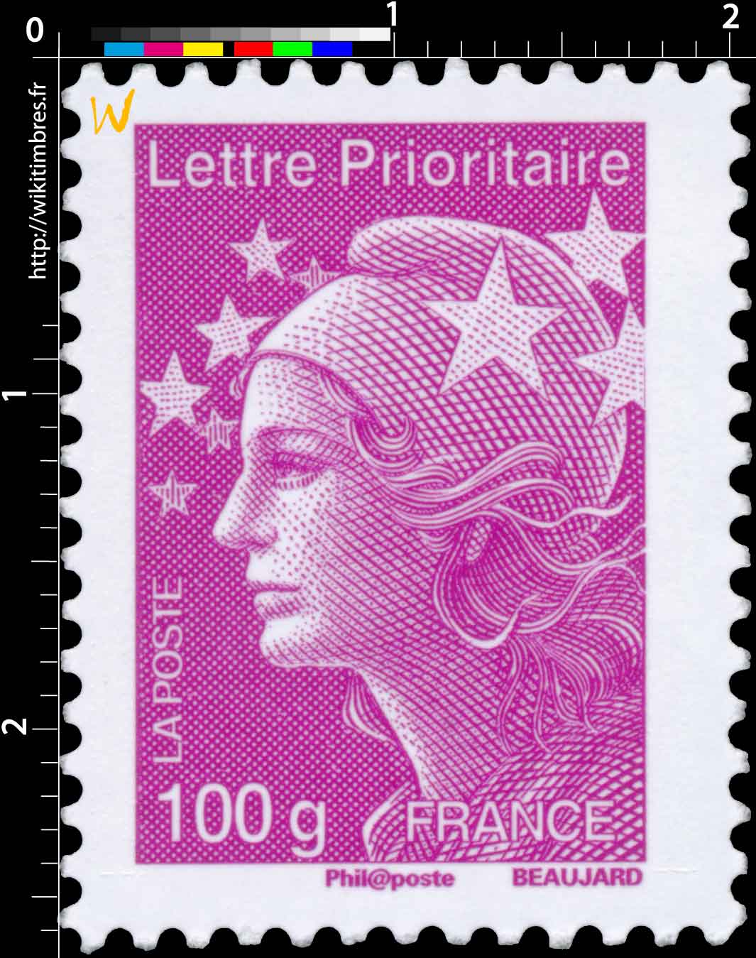 Lettre Prioritaire - type Marianne de Beaujard