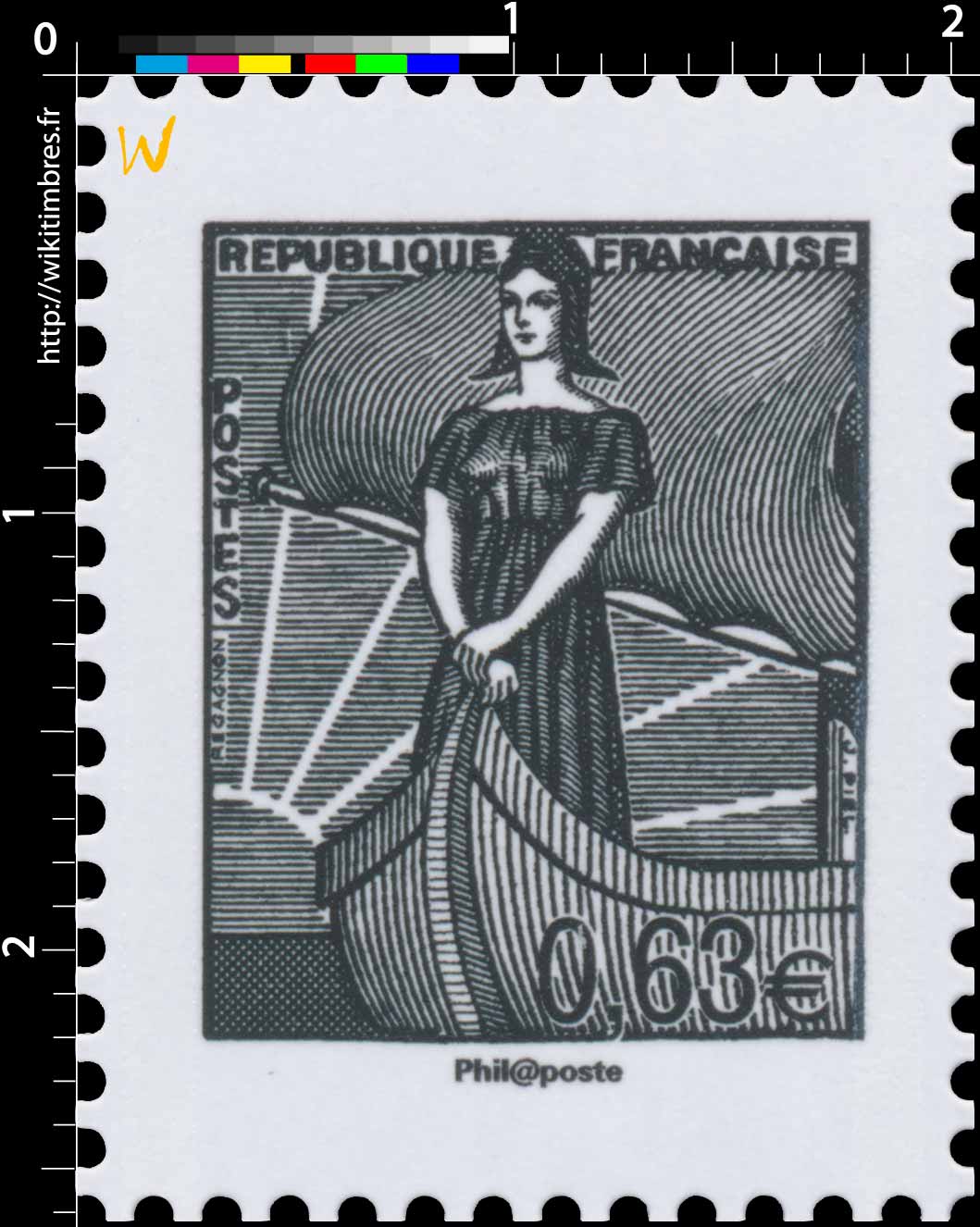 Sans légende particulière - type Marianne à la nef