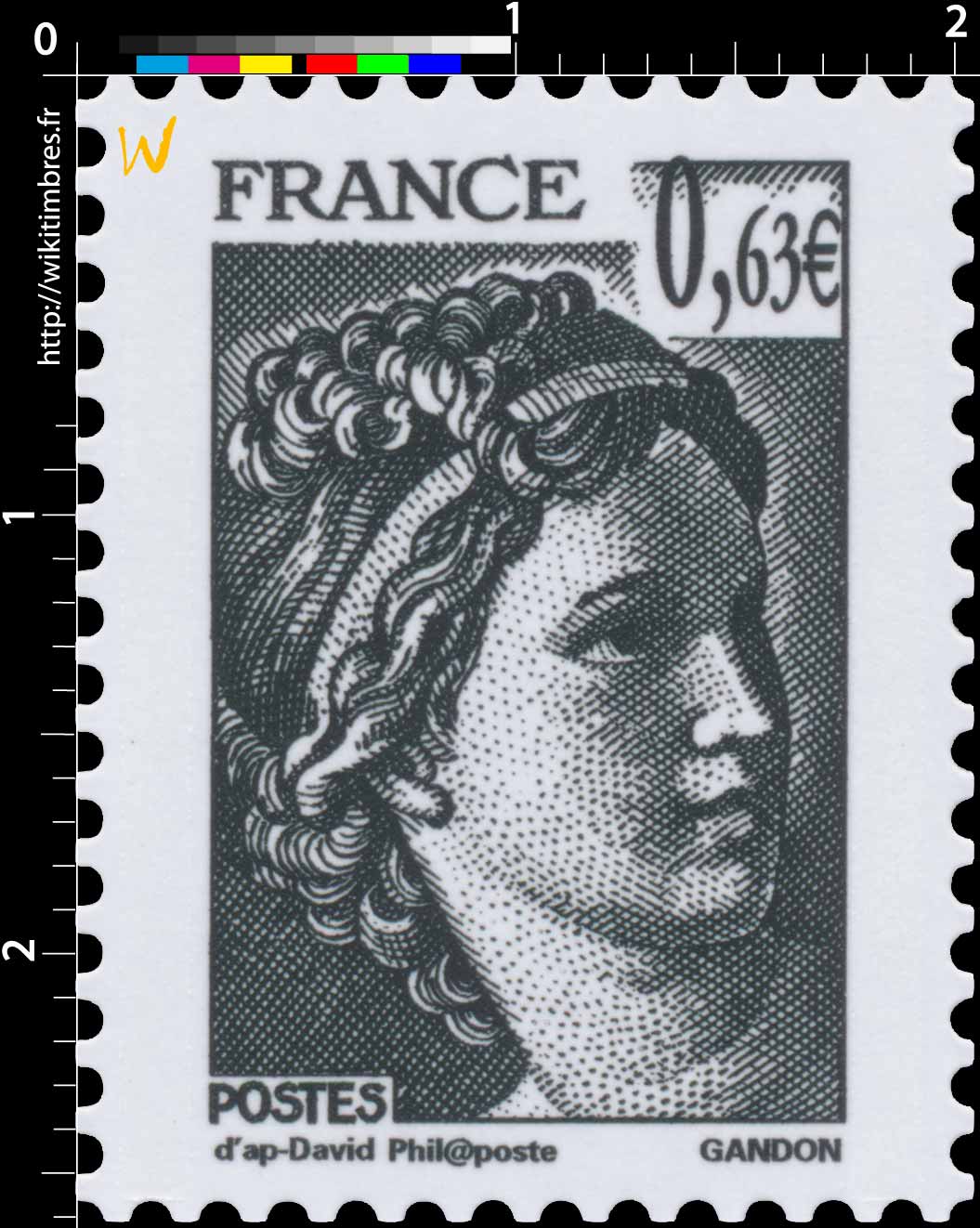 Sans légende particulière - type sabine de Gandon