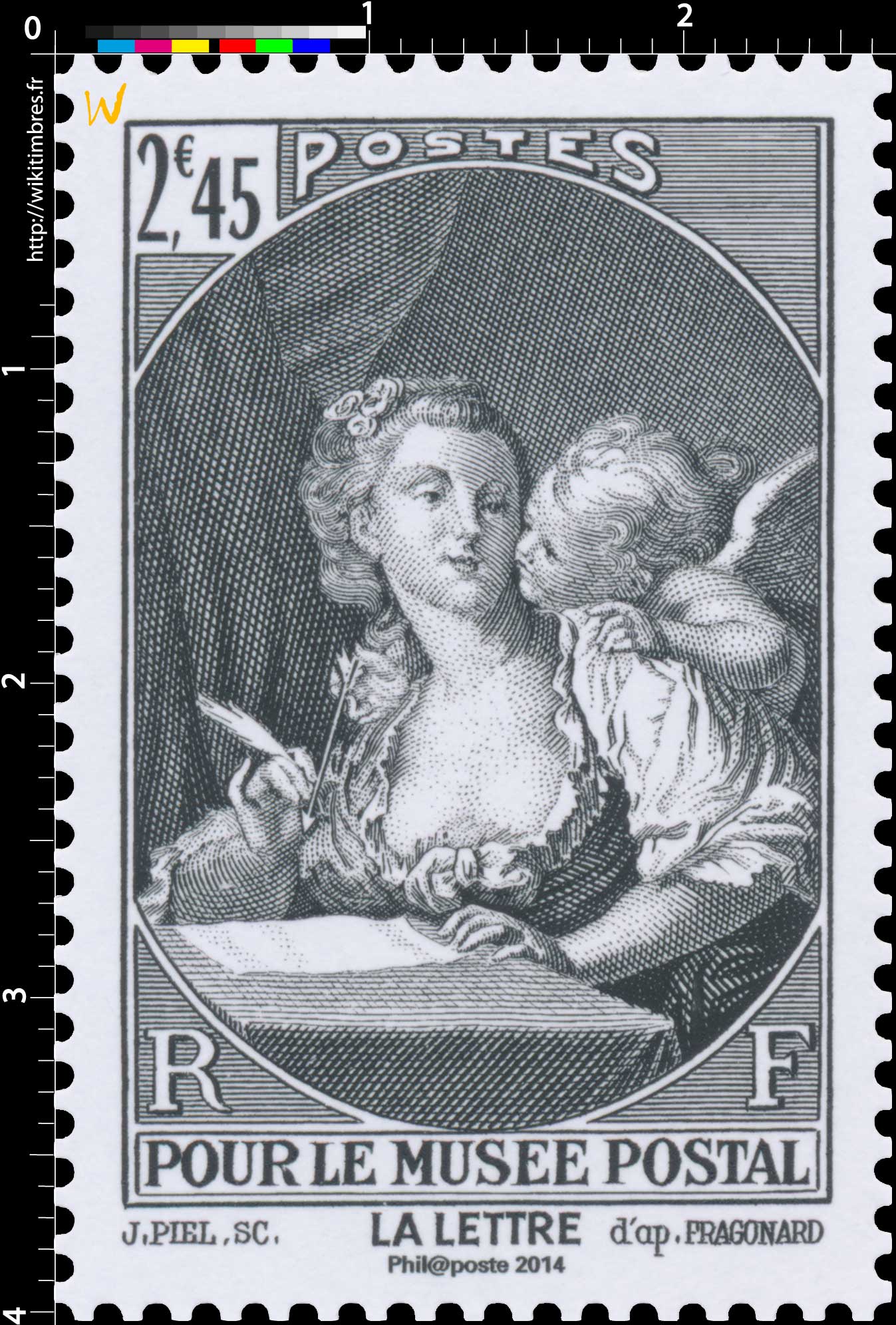 2014 Trésors de la Philatélie POUR LE MUSÉE POSTAL LA LETTRE d'après FRAGONARD