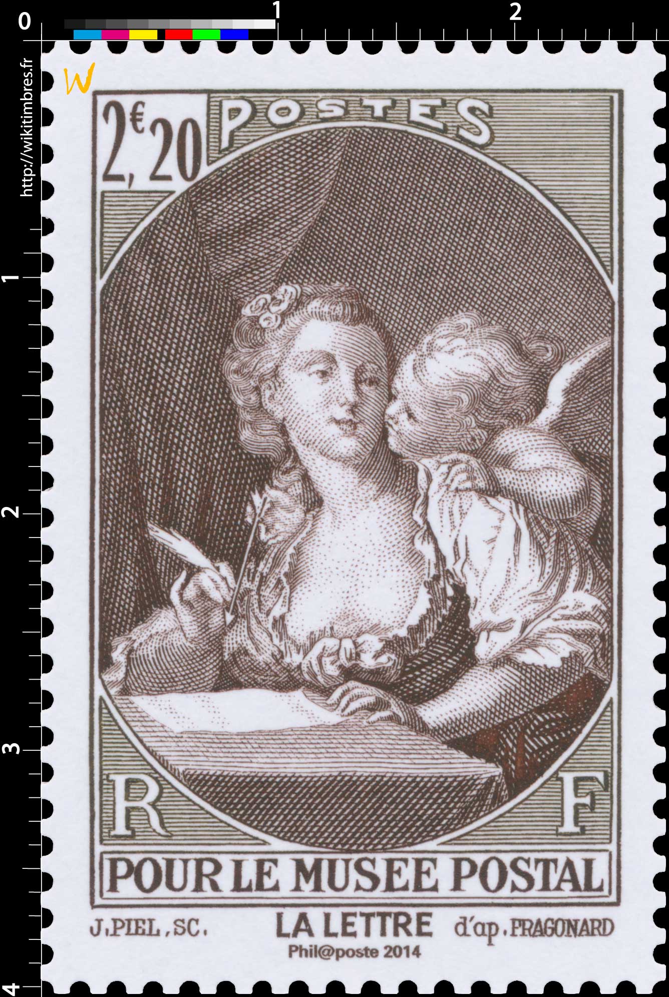 2014 Trésors de la Philatélie POUR LE MUSÉE POSTAL LA LETTRE d'après FRAGONARD