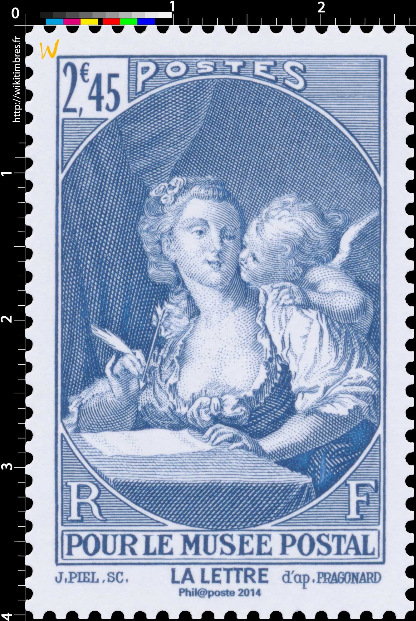 2014 Trésors de la Philatélie POUR LE MUSÉE POSTAL LA LETTRE d'après FRAGONARD