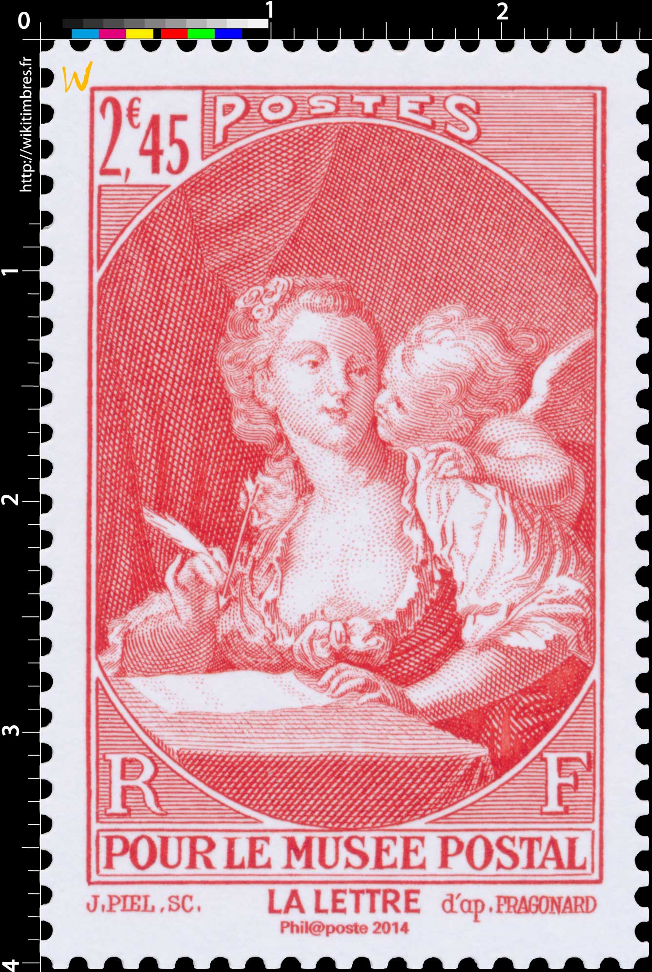 2014 Trésors de la Philatélie POUR LE MUSÉE POSTAL LA LETTRE d'après FRAGONARD