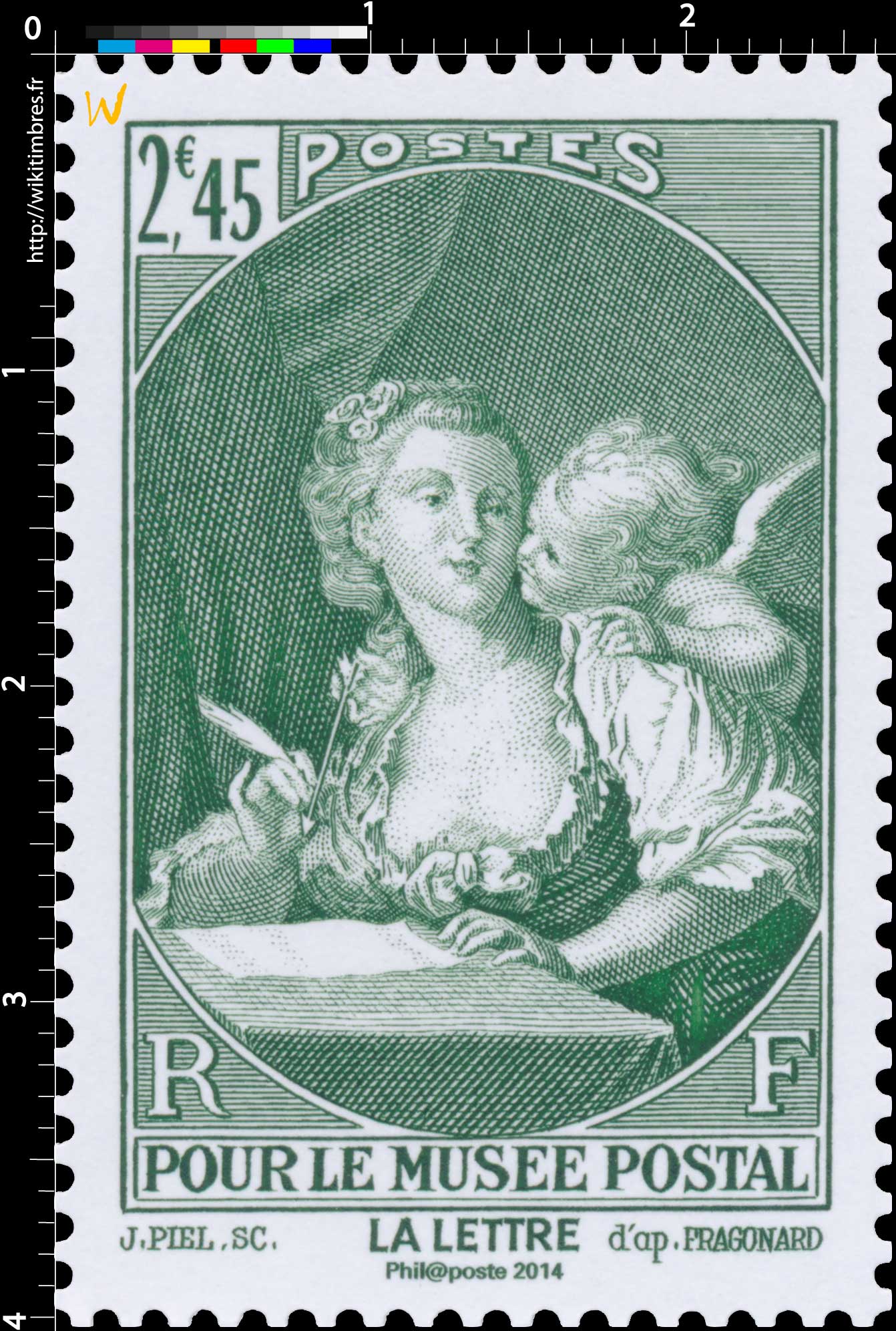 2014 Trésors de la Philatélie POUR LE MUSÉE POSTAL LA LETTRE d'après FRAGONARD