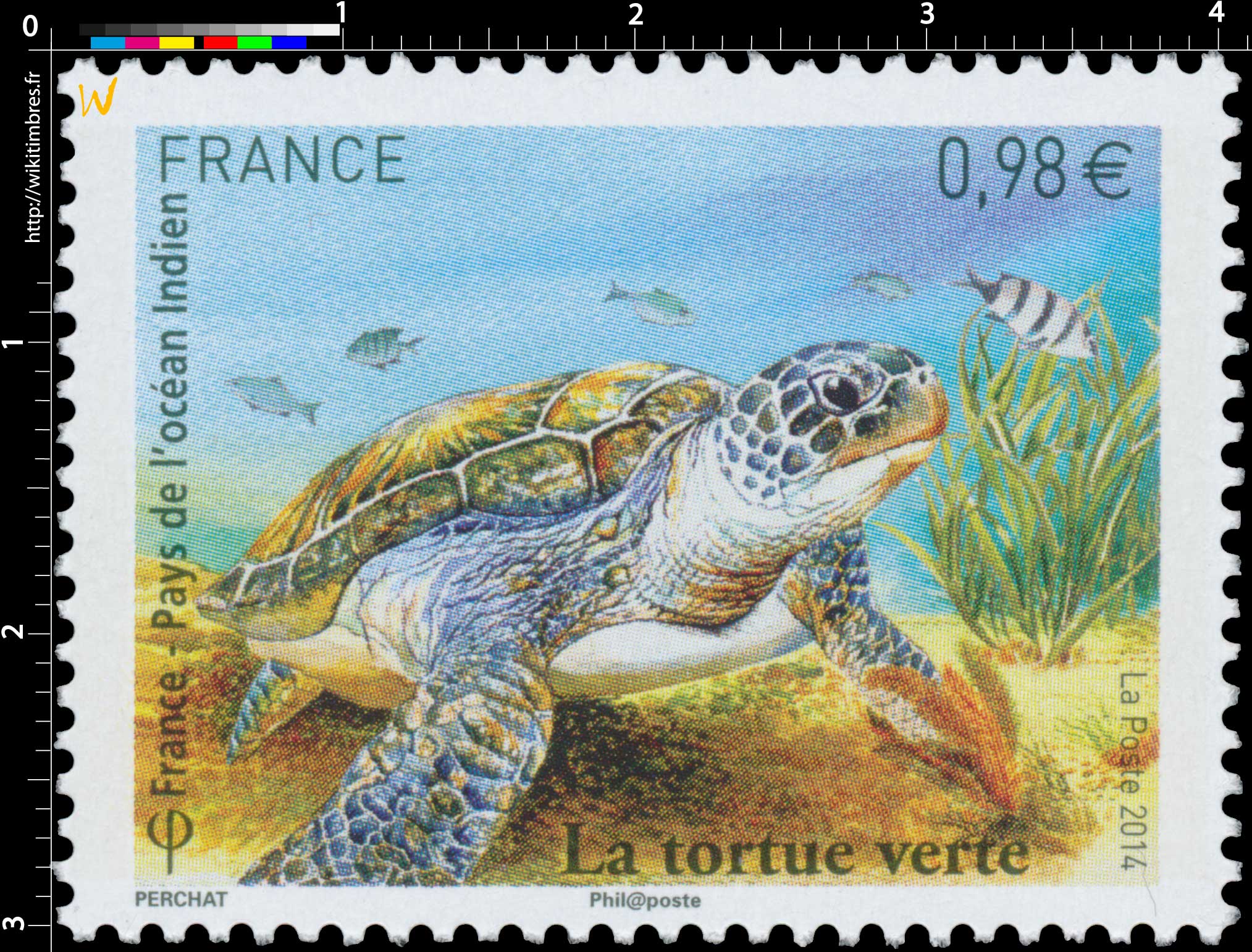 2014 France - Pays de l’océan Indien - la tortue verte