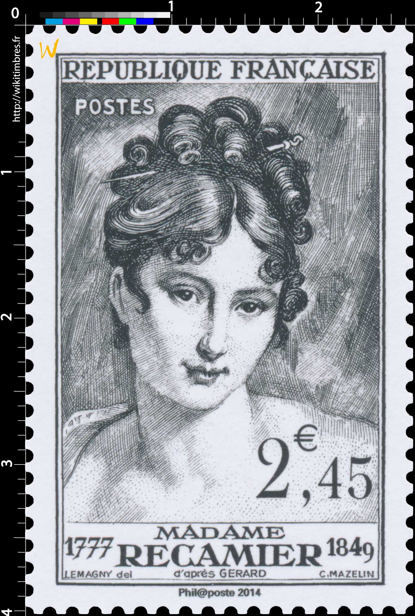 2014 Trésors de la Philatélie MADAME RÉCAMIER 1777-1849