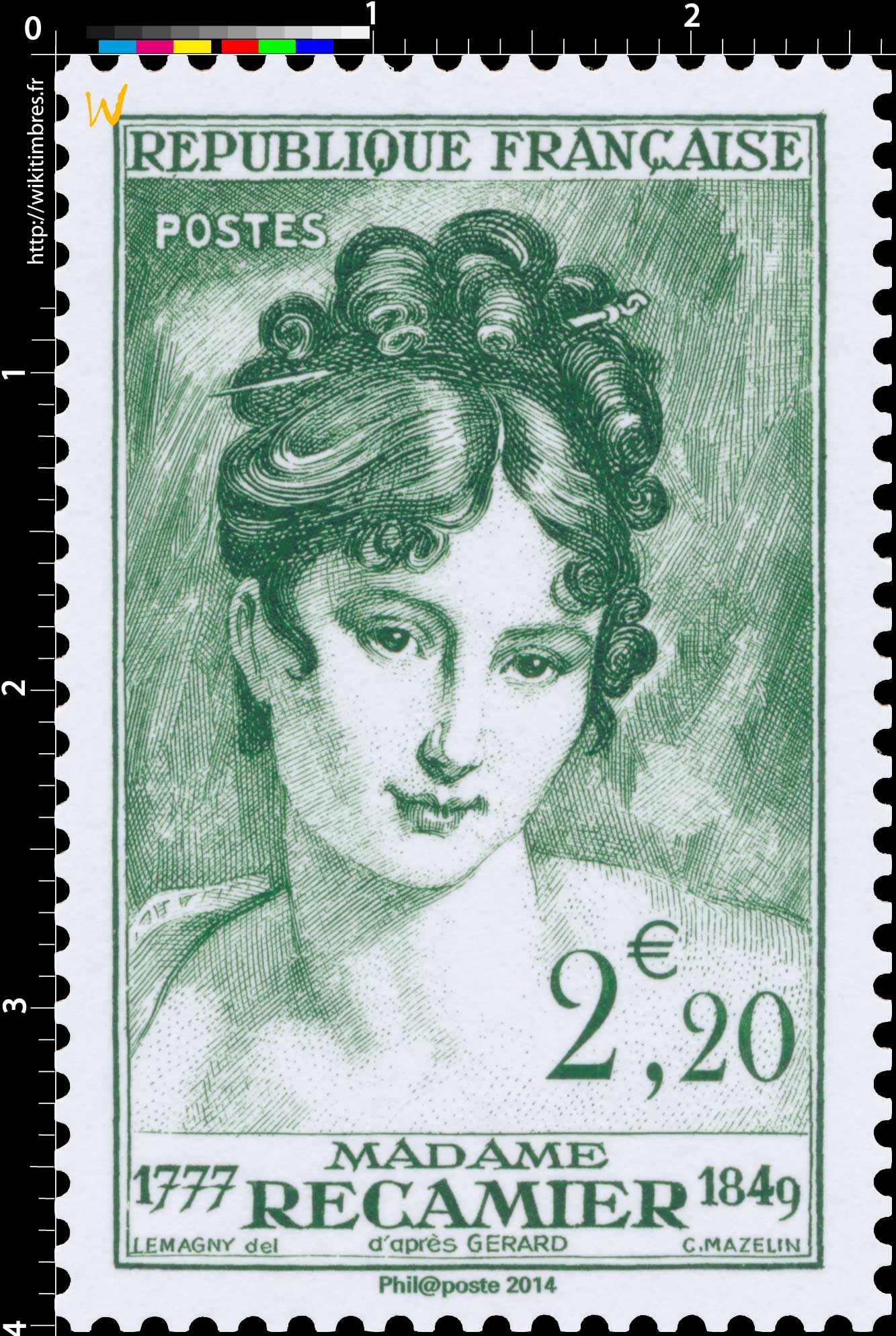 2014 Trésors de la Philatélie MADAME RÉCAMIER 1777-1849