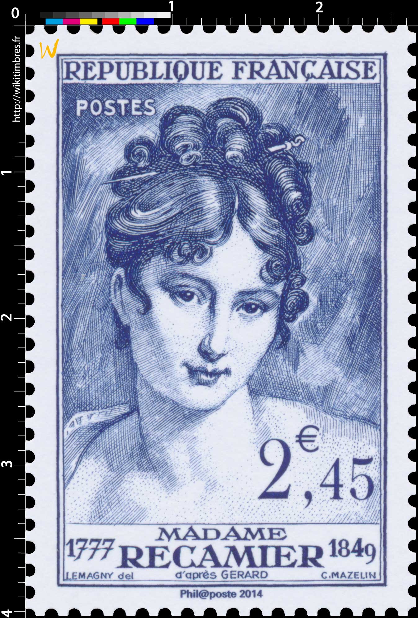 2014 Trésors de la Philatélie MADAME RÉCAMIER 1777-1849