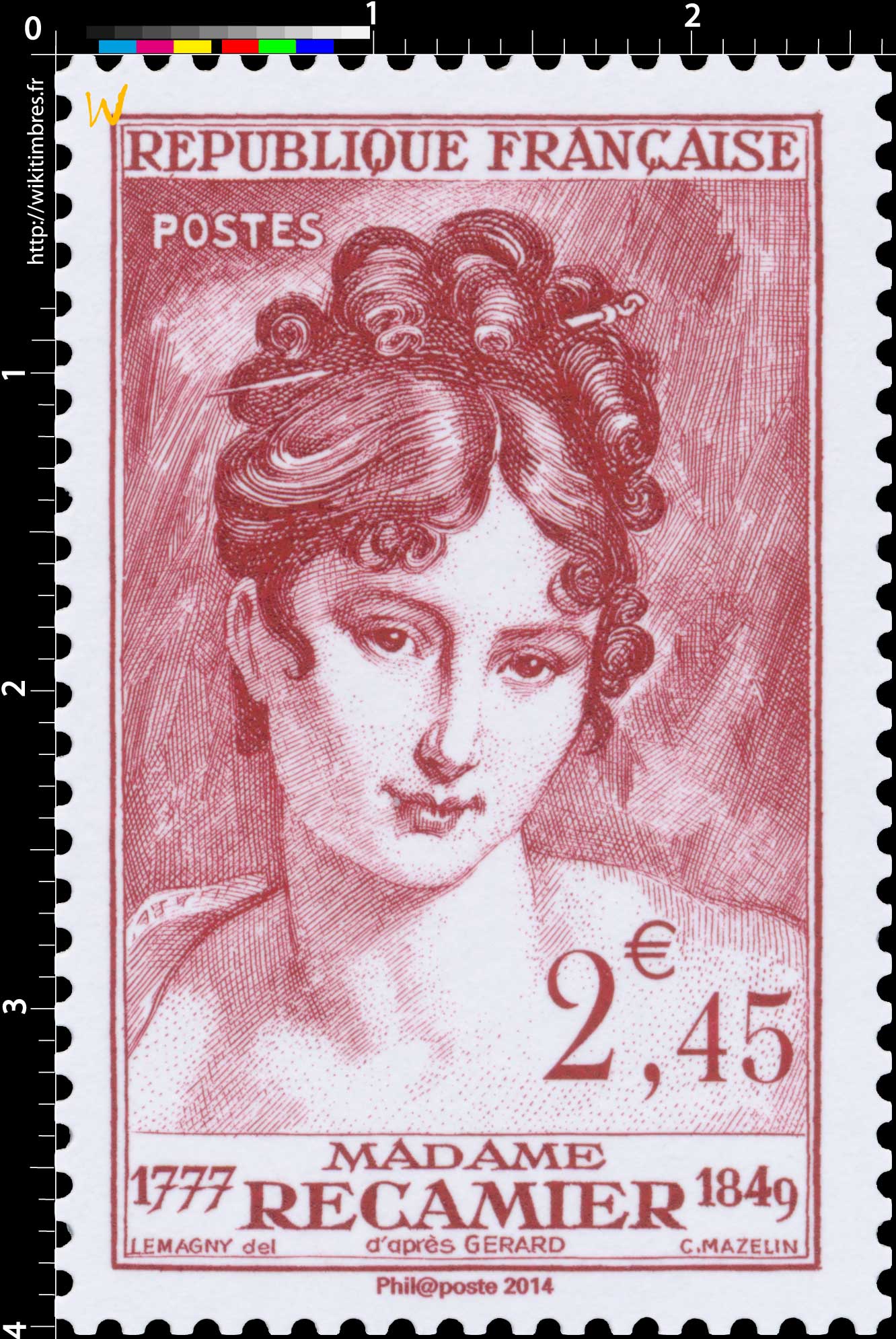 2014 Trésors de la Philatélie MADAME RÉCAMIER 1777-1849