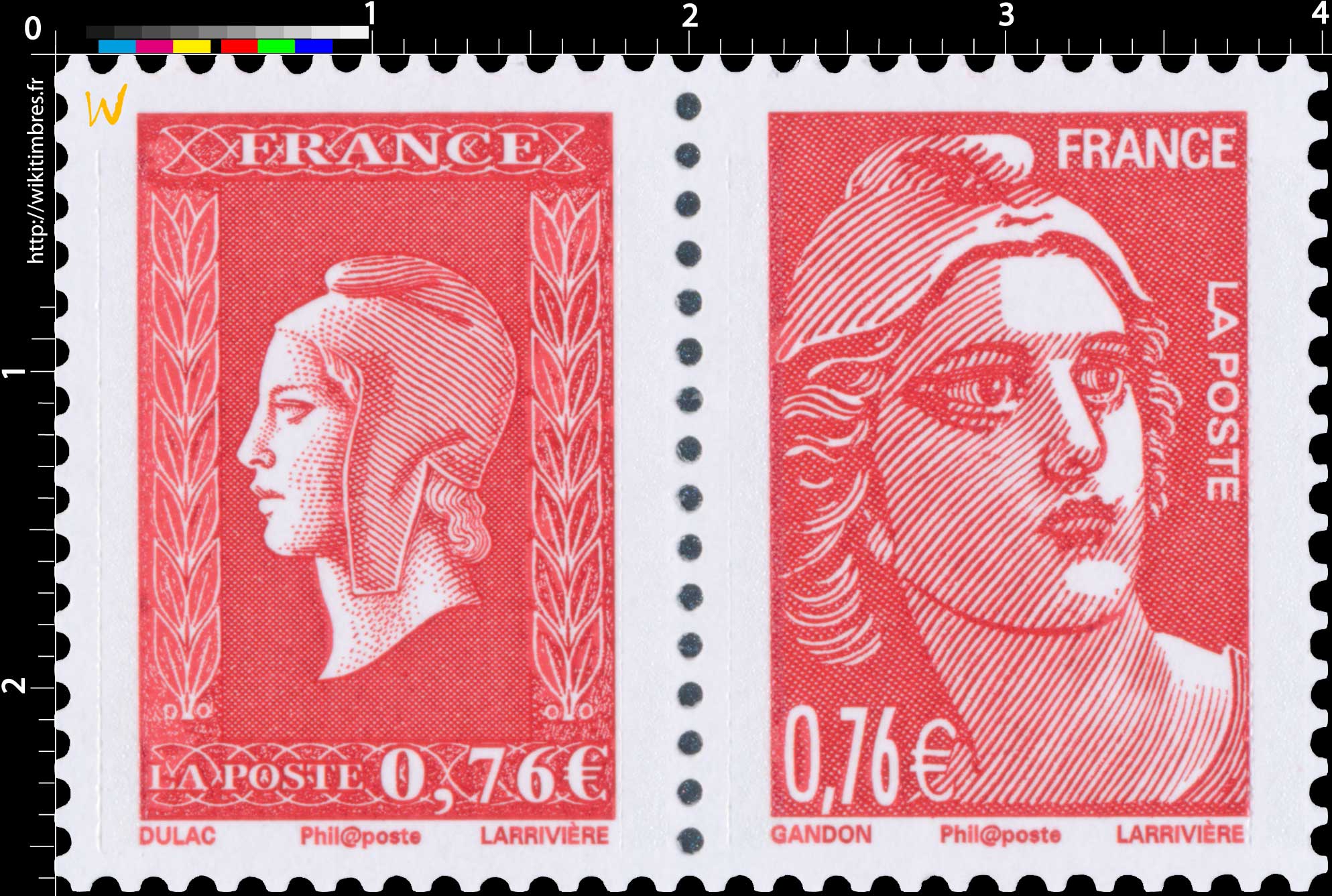 2015 Sans légende particulière - Paire  Marianne de Gandon et Marianne de Dulac