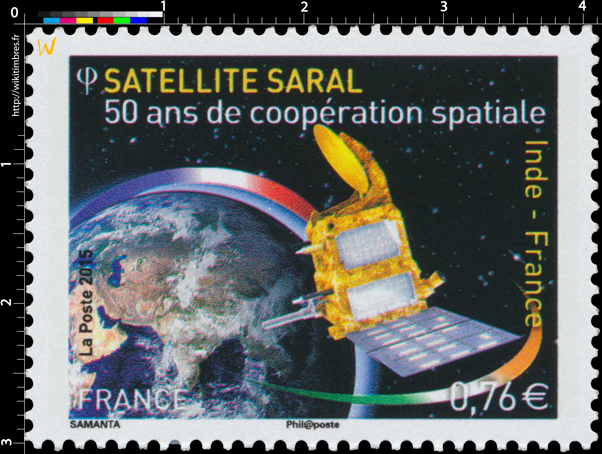2015 Inde - France - 50 ans de coopération spatiale - Satellite Saral