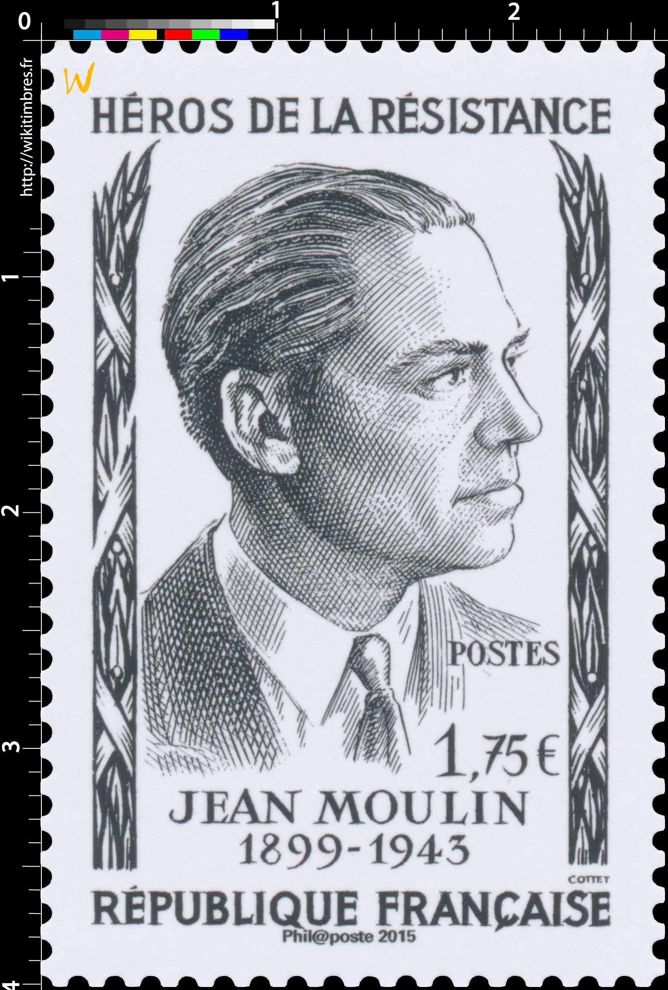 2015 Héros de la résistance Jean Moulin 1899-1943
