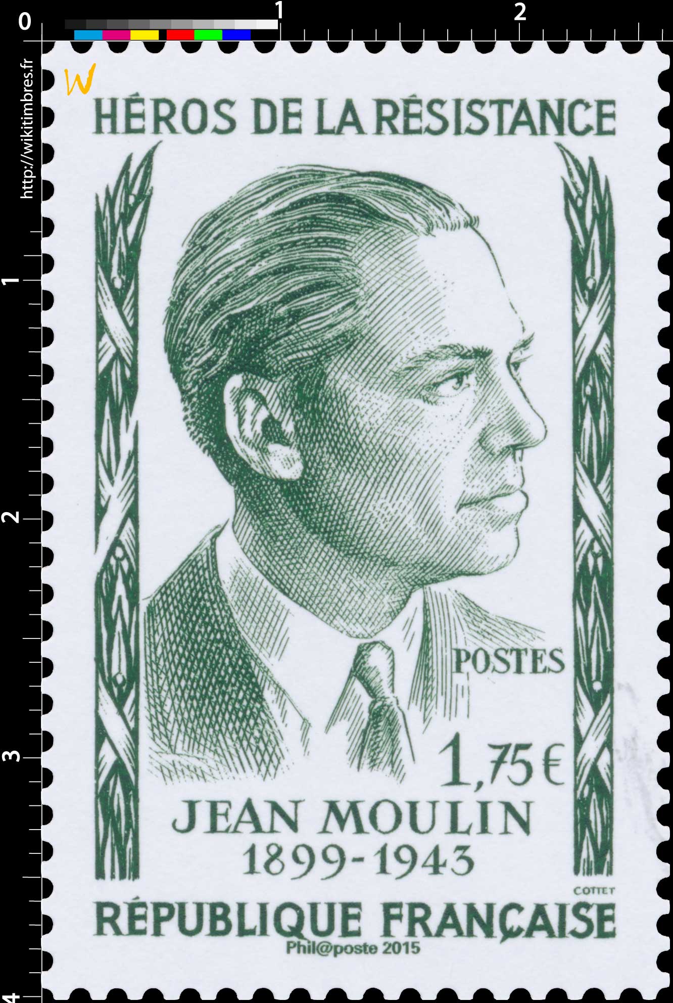 2015 Héros de la résistance Jean Moulin 1899-1943