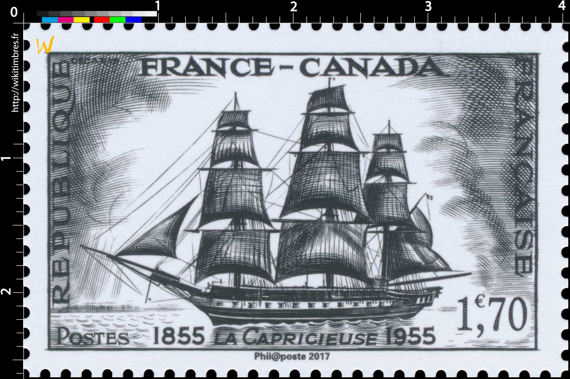 Trésors de la Philatélie 2017 - FRANCE-CANADA LA CAPRICIEUSE 1855-1955