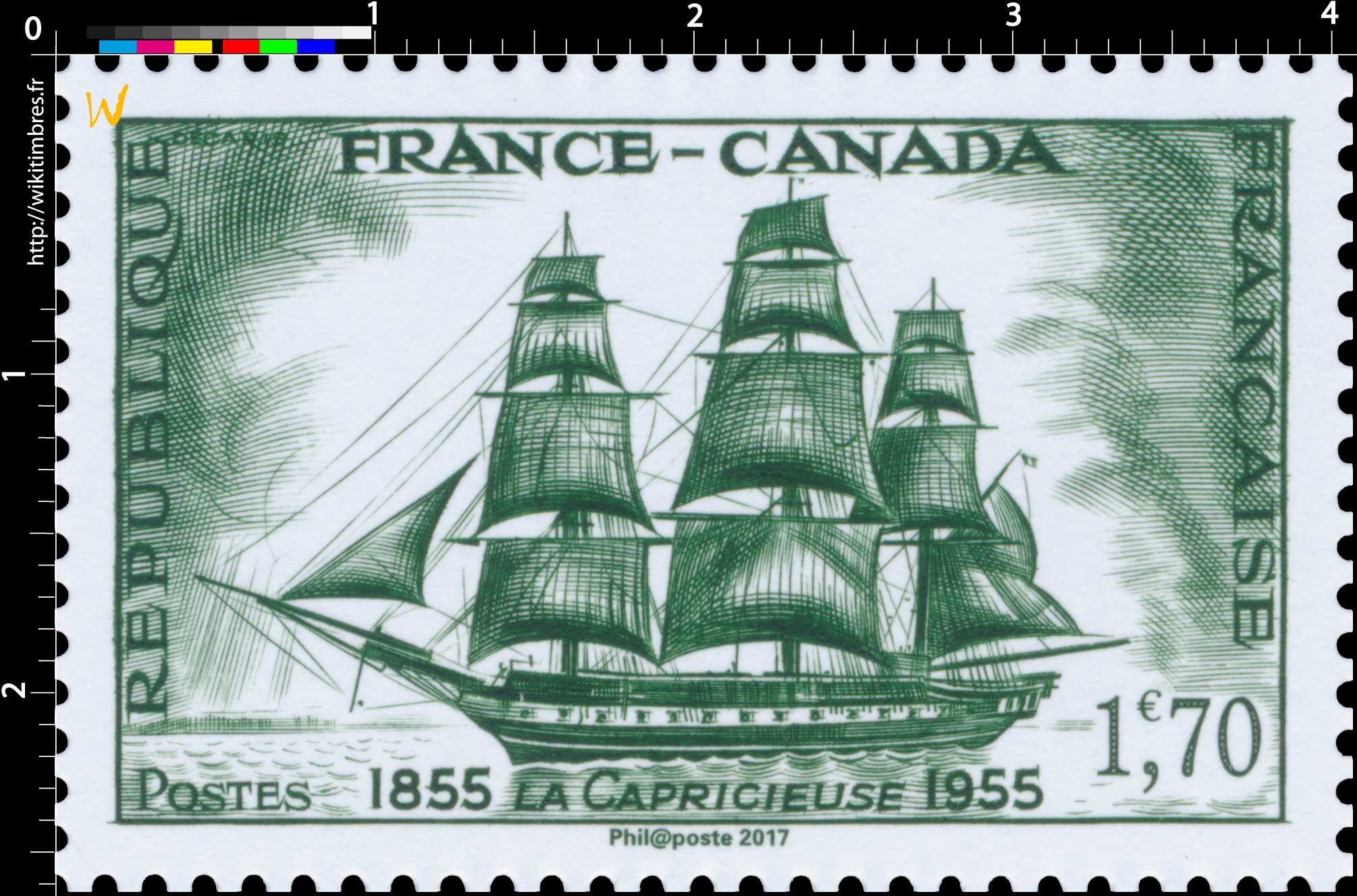 Trésors de la Philatélie 2017 - FRANCE-CANADA LA CAPRICIEUSE 1855-1955