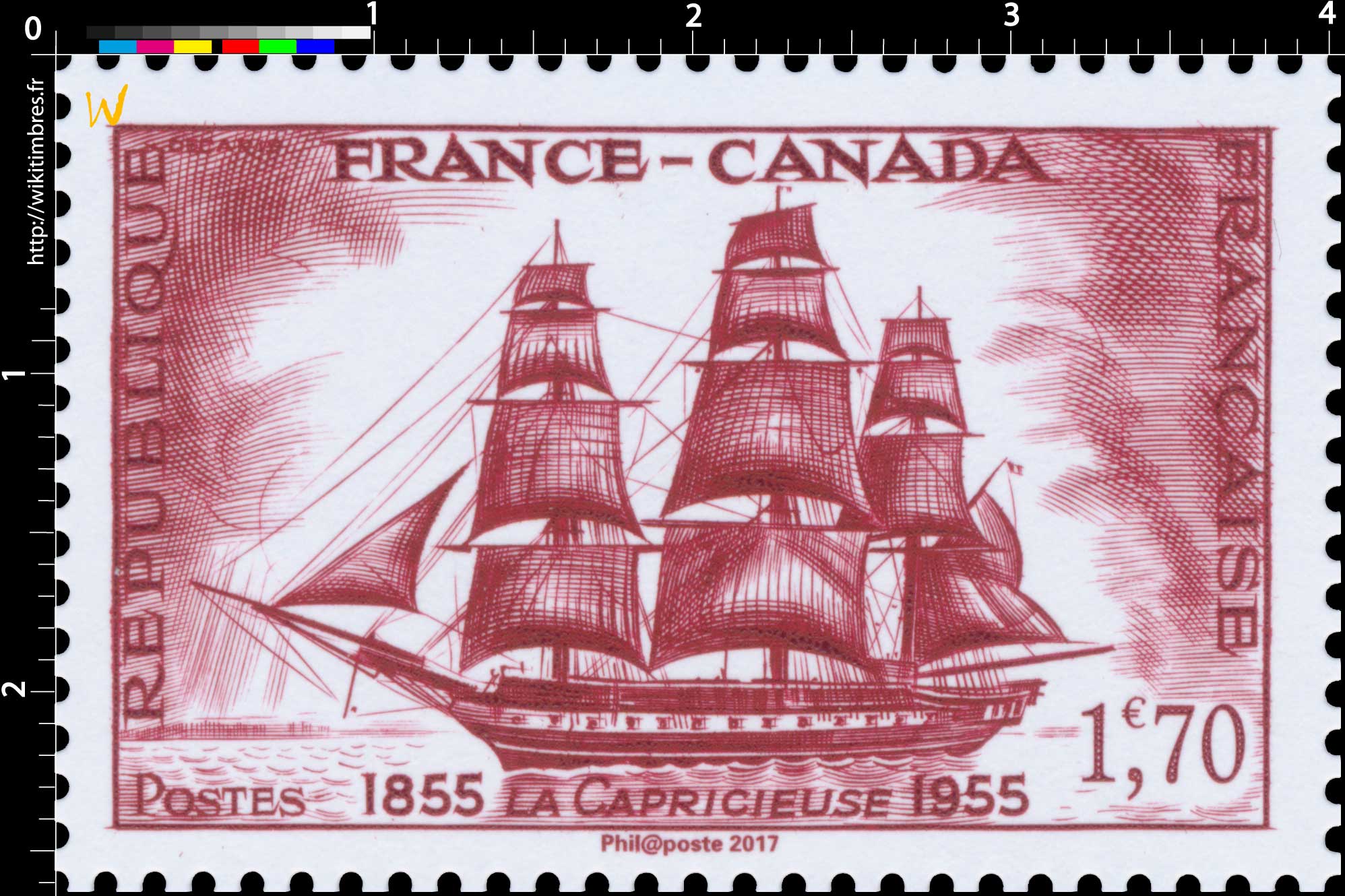 Trésors de la Philatélie 2017 - FRANCE-CANADA LA CAPRICIEUSE 1855-1955