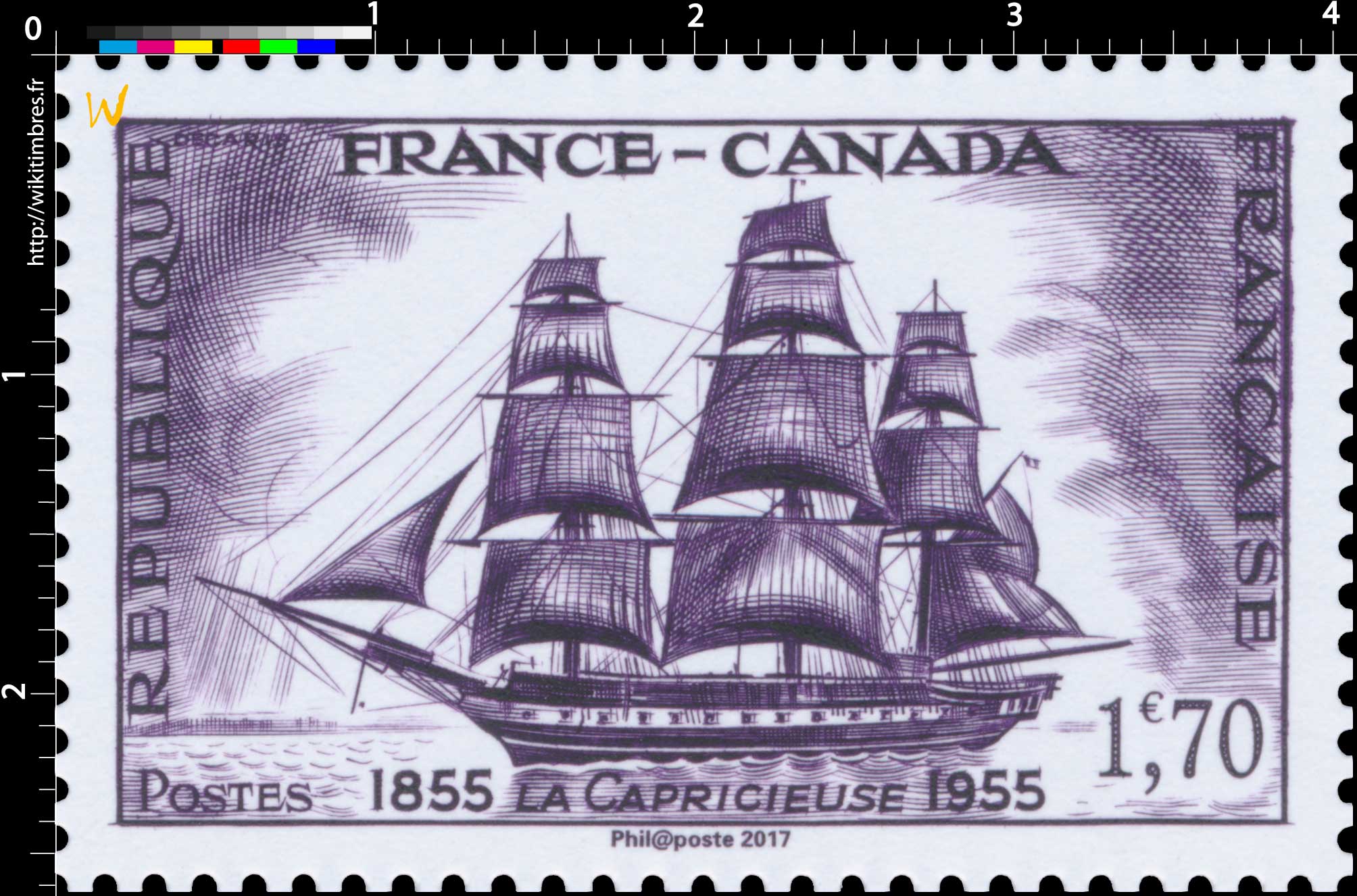 Trésors de la Philatélie 2017 - FRANCE-CANADA LA CAPRICIEUSE 1855-1955