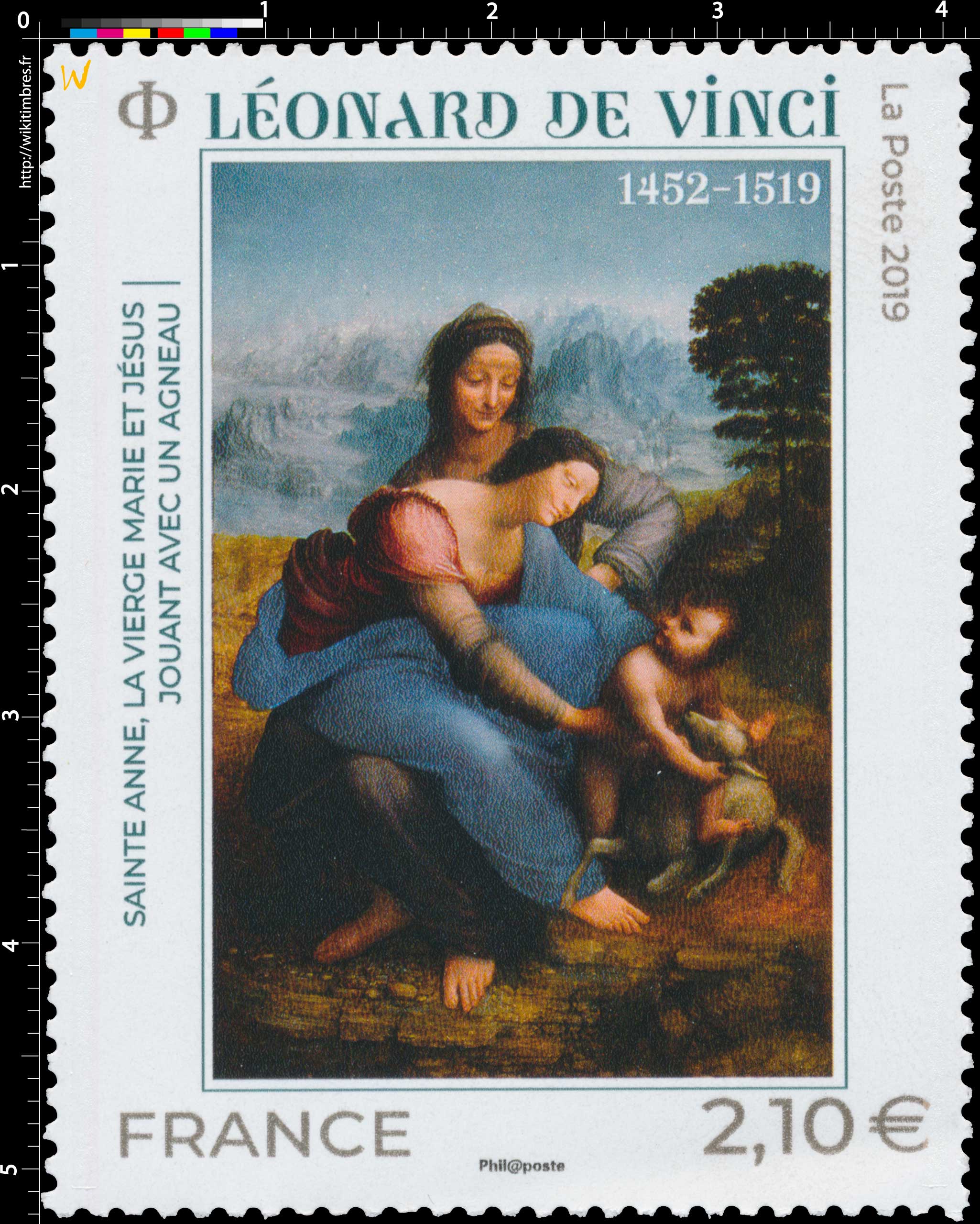 2019 Léonard de Vinci - Sainte Anne, la Vierge Marie et Jésus jouant avec un agneau 1452 - 1519