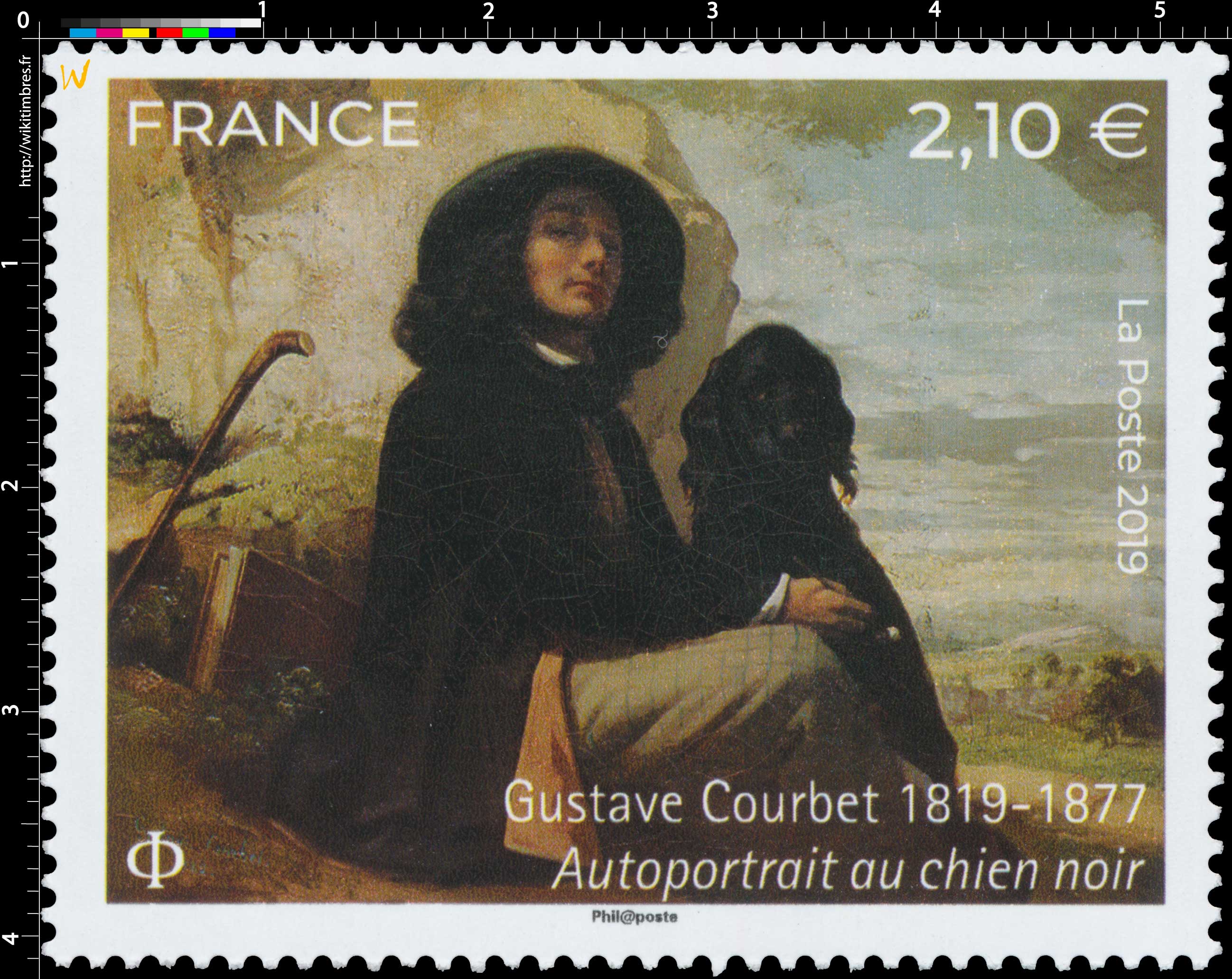 2019 Gustave Courbet 1819-1877 - Autoportrait au chien noir
