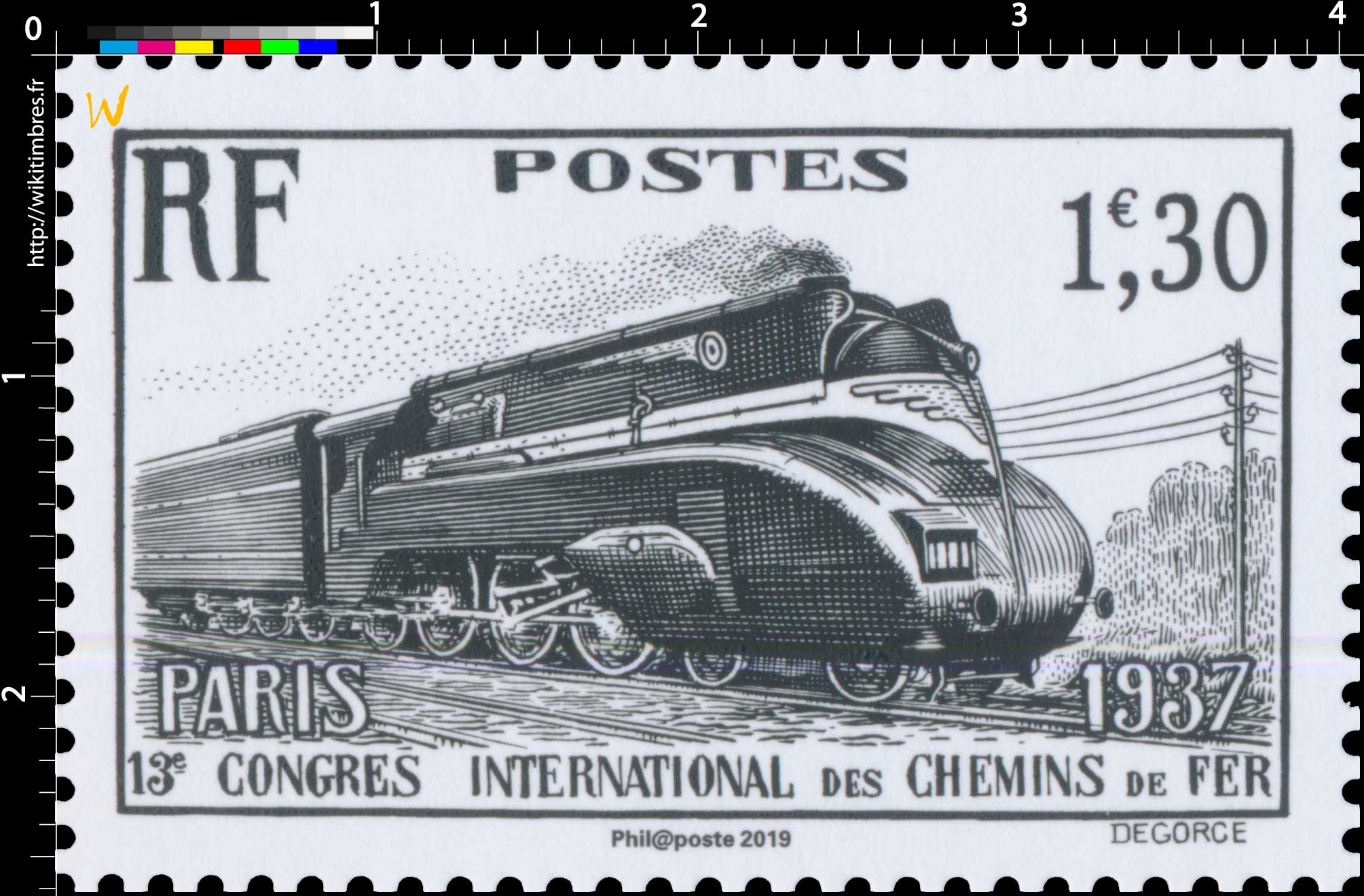 2019 Patrimoine de France - PARIS 1937 13e CONGRES INTERNATIONAL DES CHEMINS DE FER