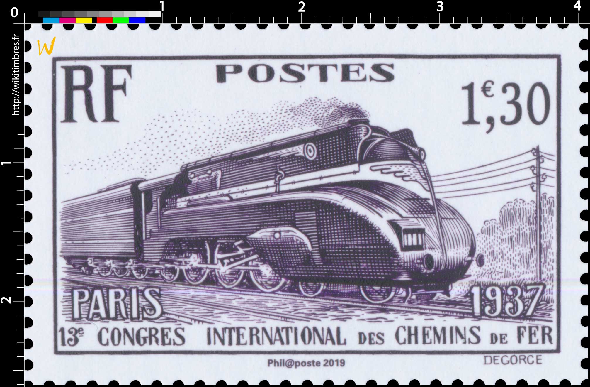 2019 Patrimoine de France - PARIS 1937 13e CONGRES INTERNATIONAL DES CHEMINS DE FER