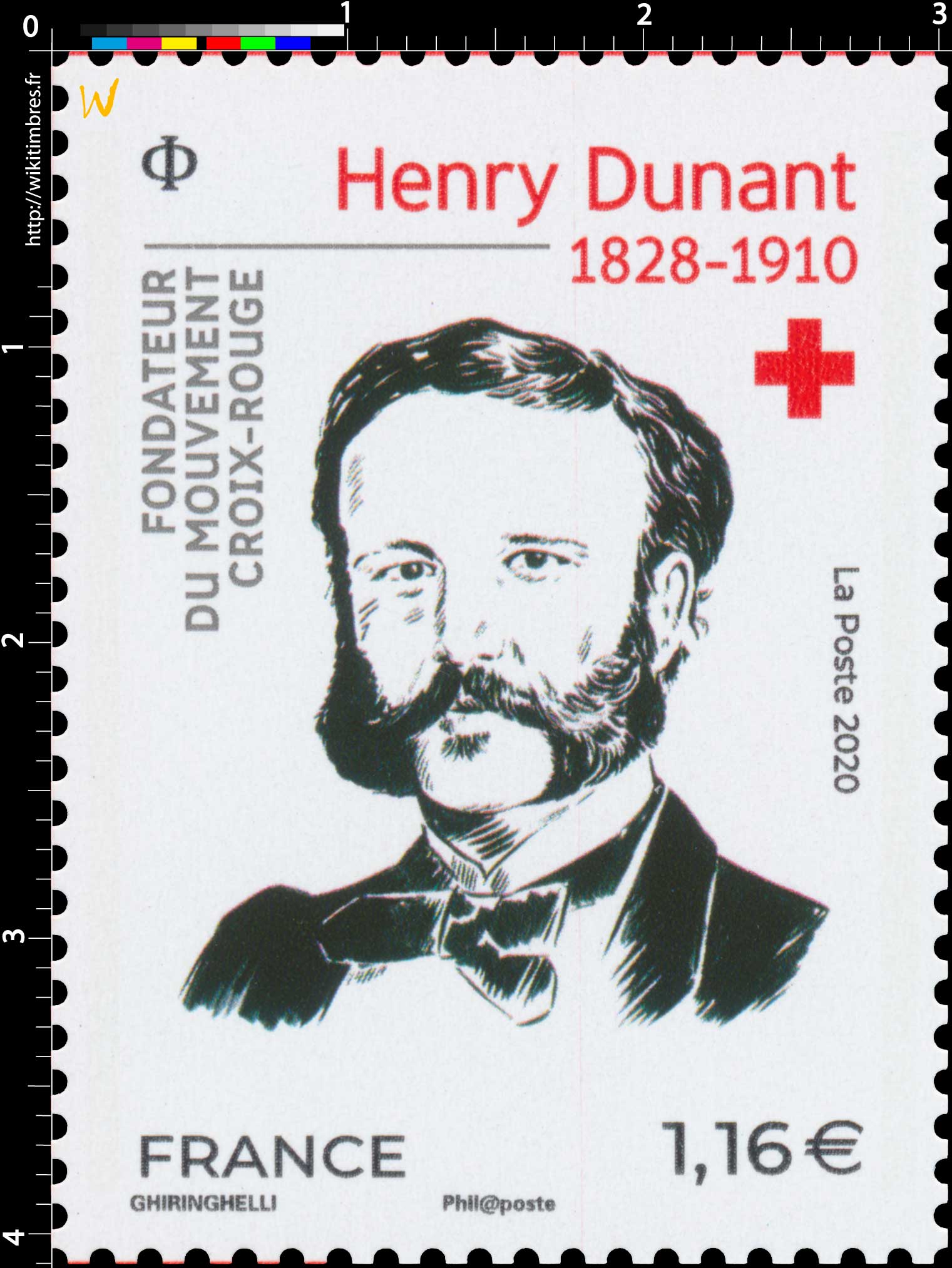 2020 Henry Dunant 1828 - 1910 Fondateur du mouvement Croix-Rouge