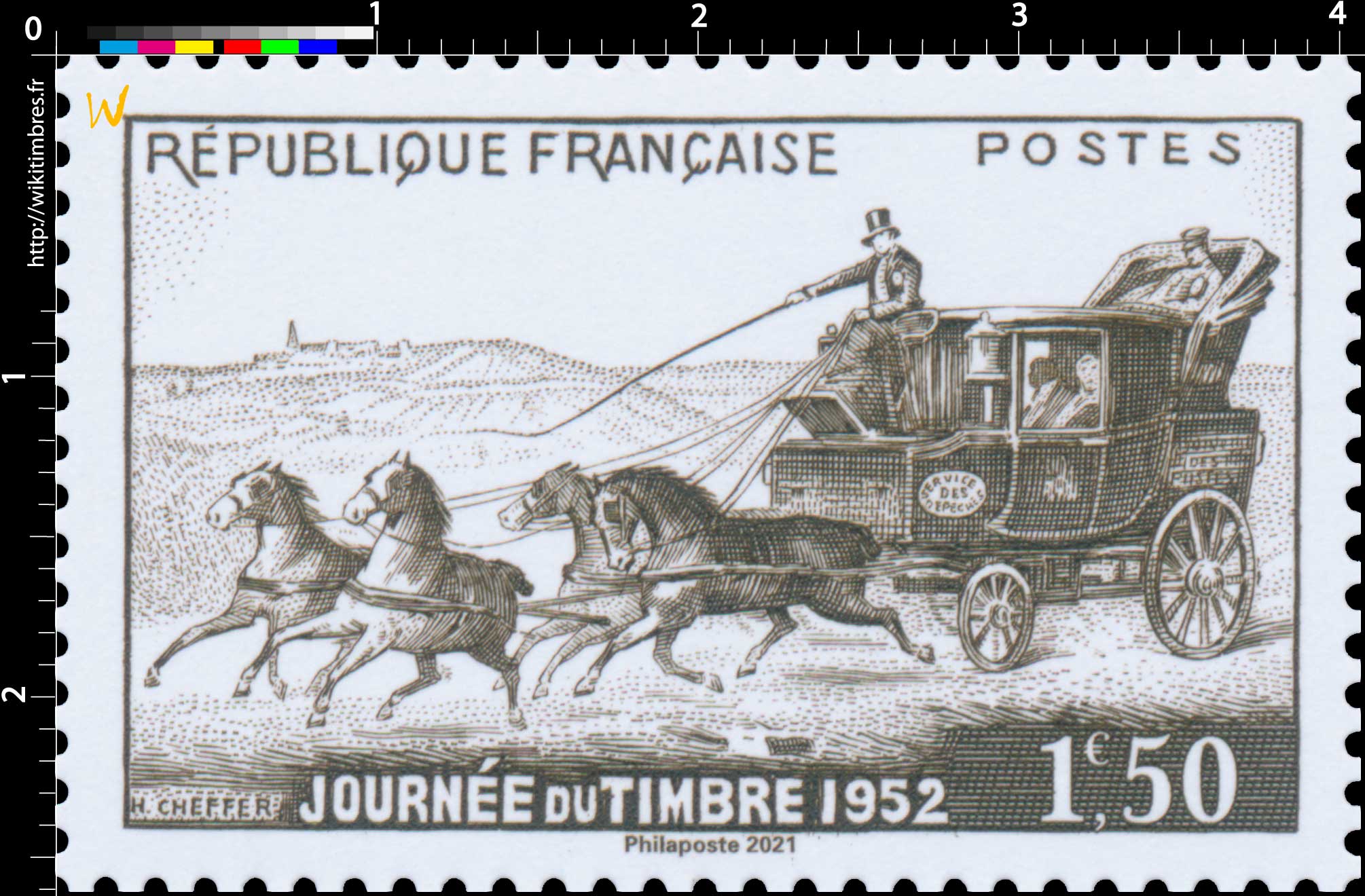 2021 Patrimoine de France - JOURNÉE DU TIMBRE 1952