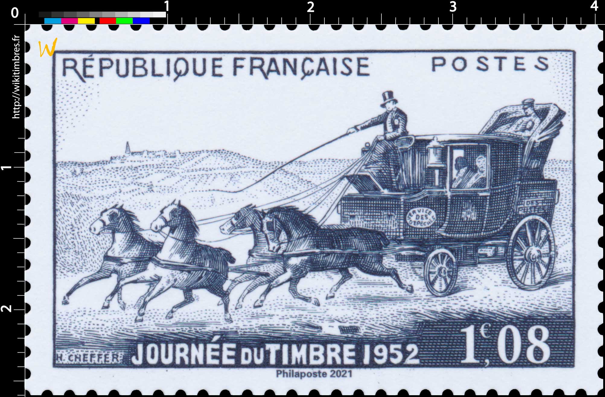 2021 Patrimoine de France - JOURNÉE DU TIMBRE 1952