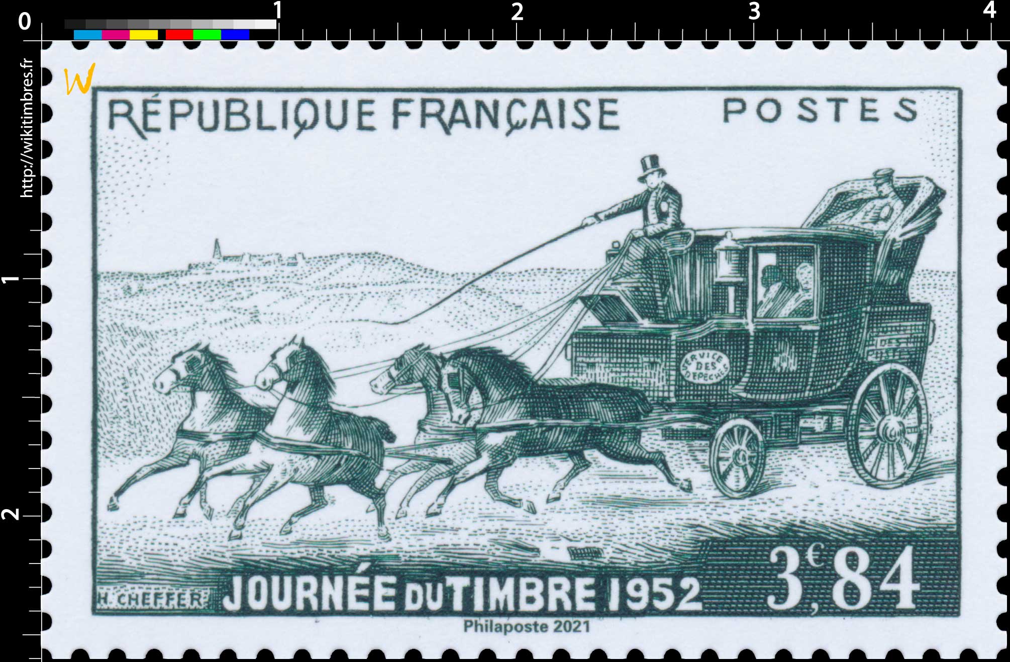 2021 Patrimoine de France - JOURNÉE DU TIMBRE 1952