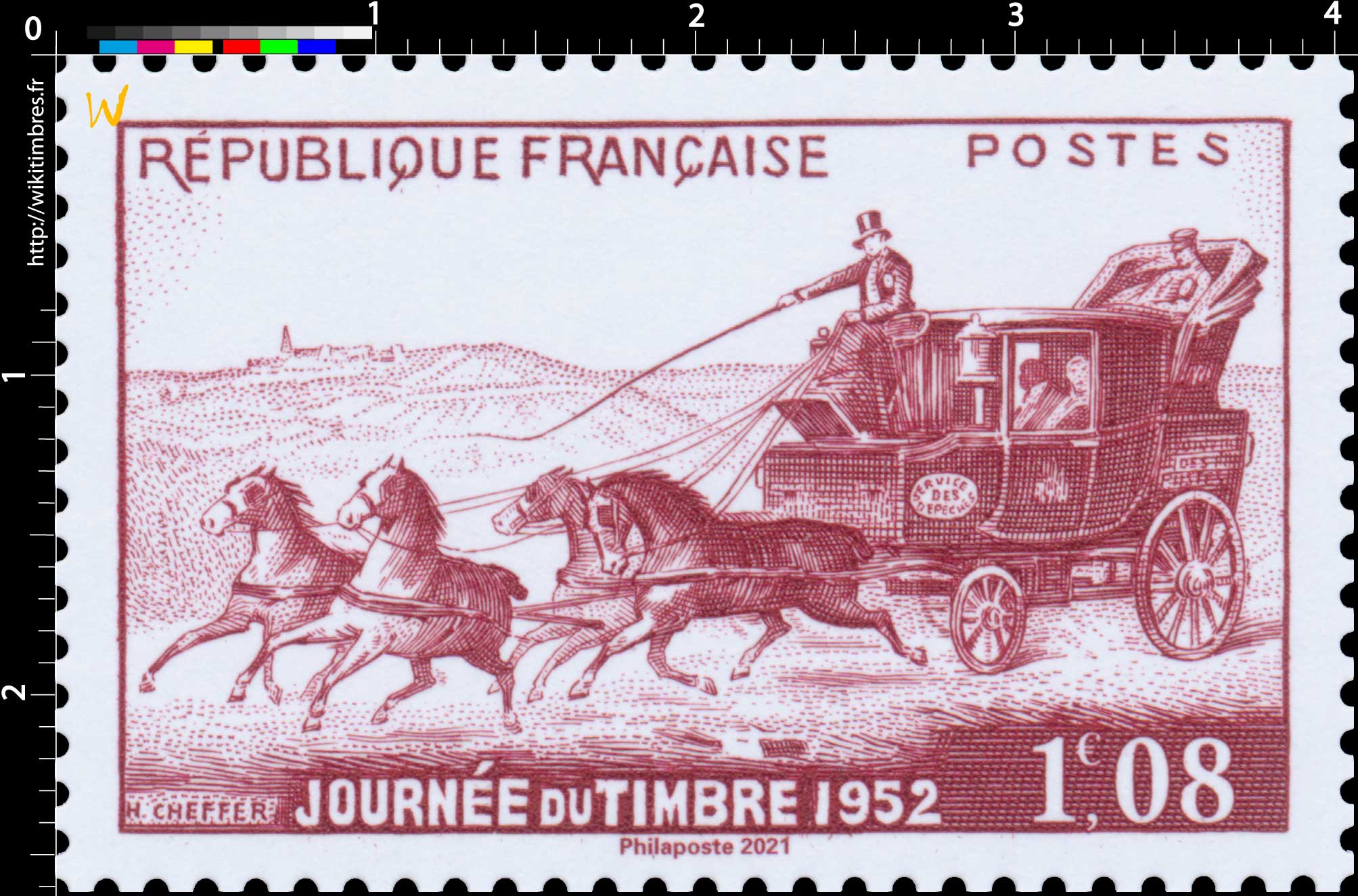 2021 Patrimoine de France - JOURNÉE DU TIMBRE 1952