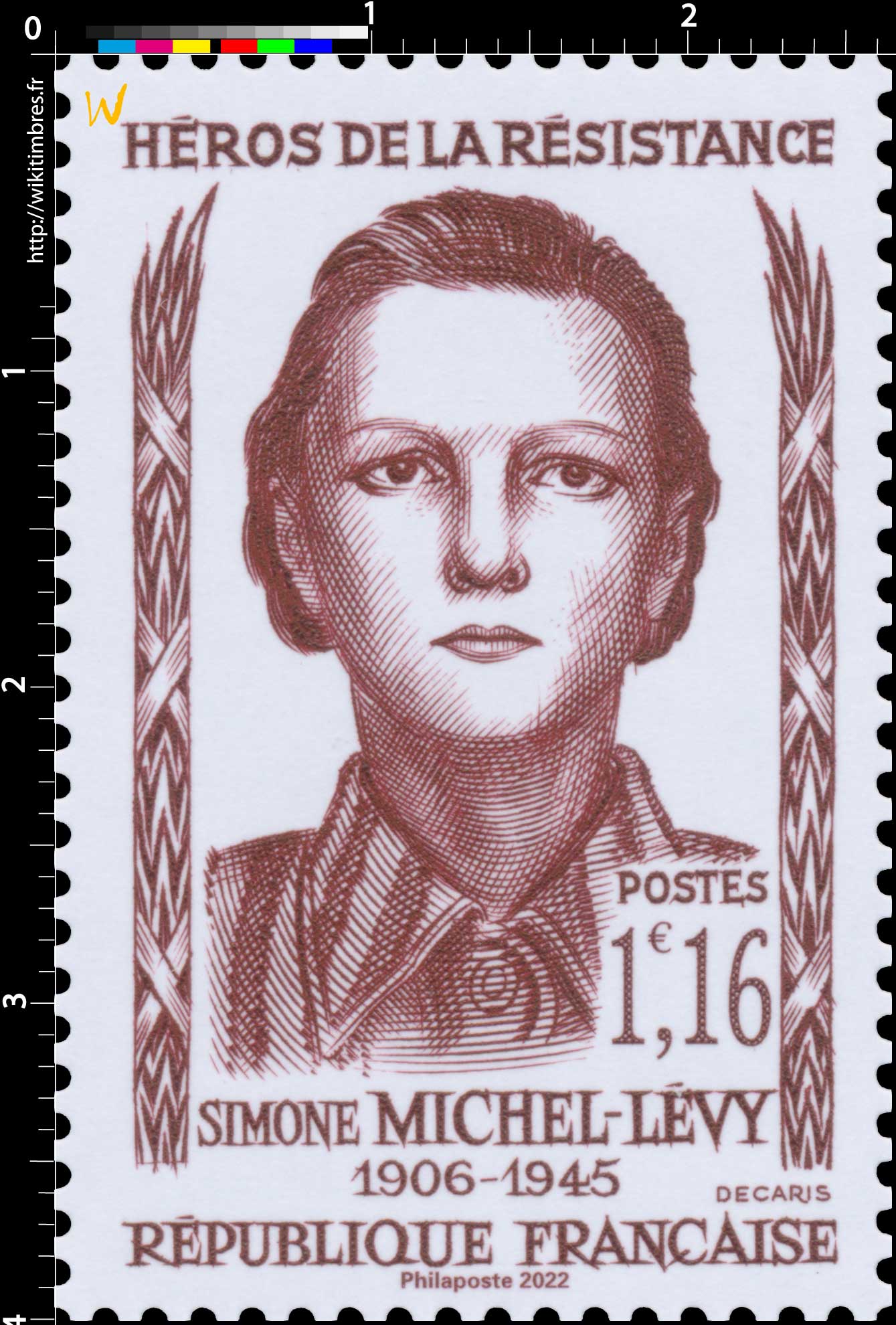 2022 Patrimoine de France - HÉROS DE LA RÉSISTANCE SIMONE MICHEL-LÉVY 1906-1945