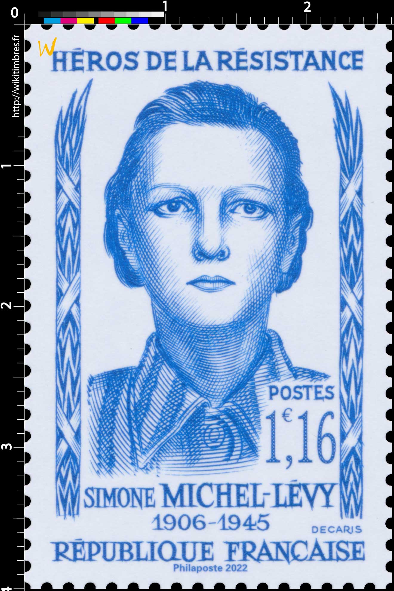 2022 Patrimoine de France - HÉROS DE LA RÉSISTANCE SIMONE MICHEL-LÉVY 1906-1945