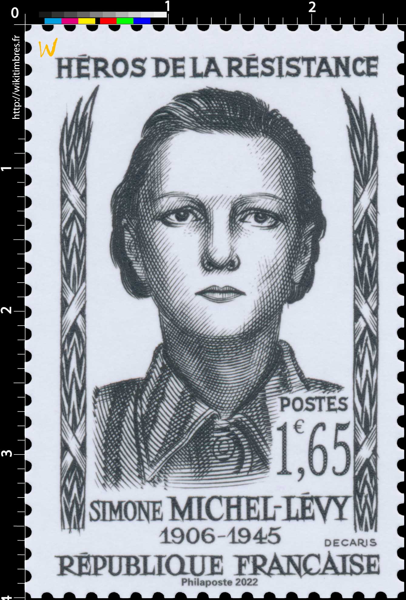 2022 Patrimoine de France - HÉROS DE LA RÉSISTANCE SIMONE MICHEL-LÉVY 1906-1945