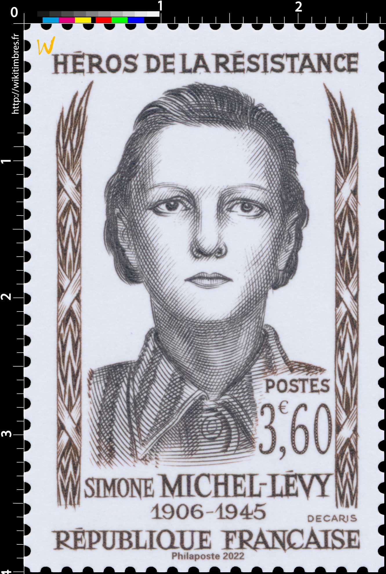 2022 Patrimoine de France - HÉROS DE LA RÉSISTANCE SIMONE MICHEL-LÉVY 1906-1945