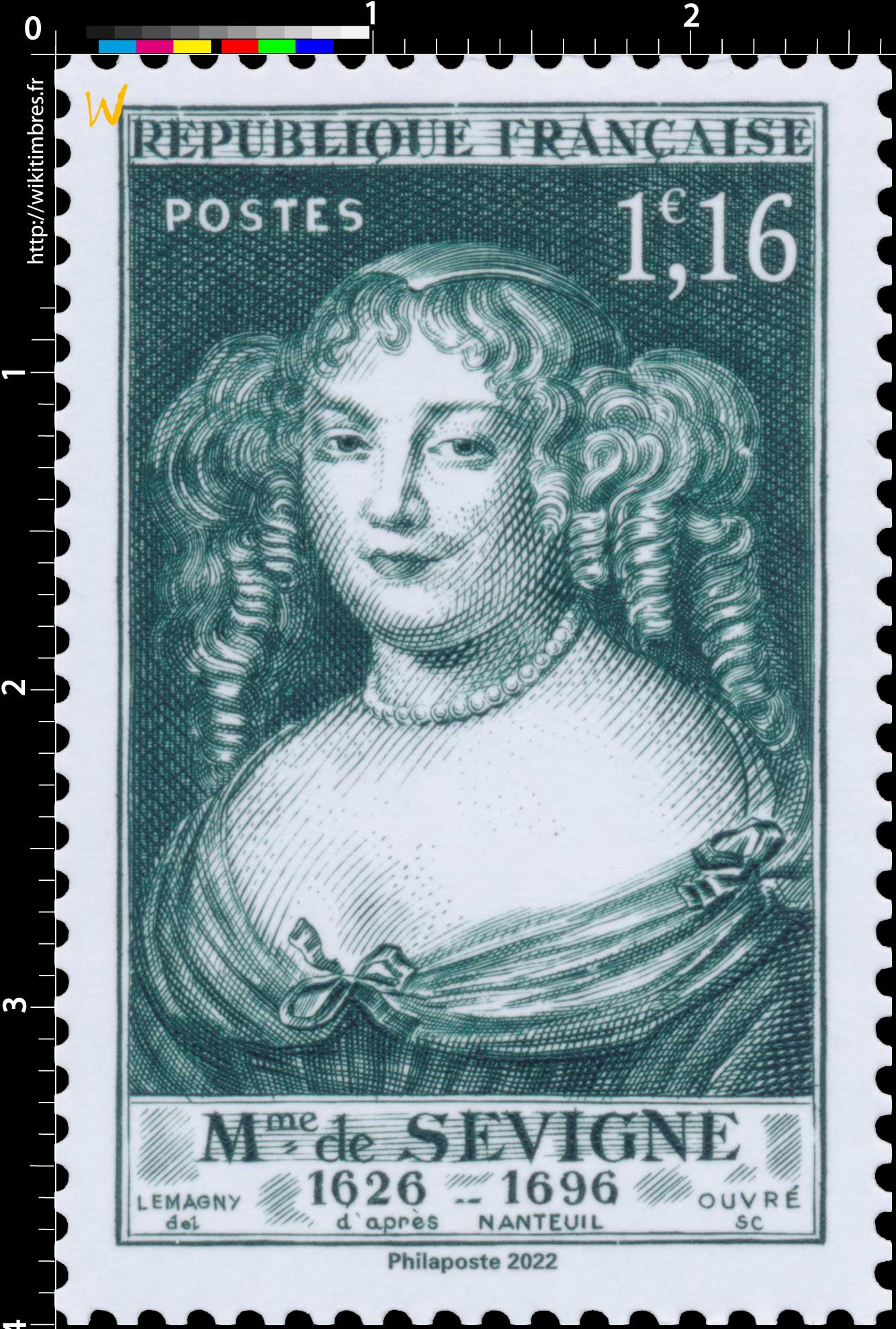 2022 Patrimoine de France - Mme de SEVIGNE 1626-1696