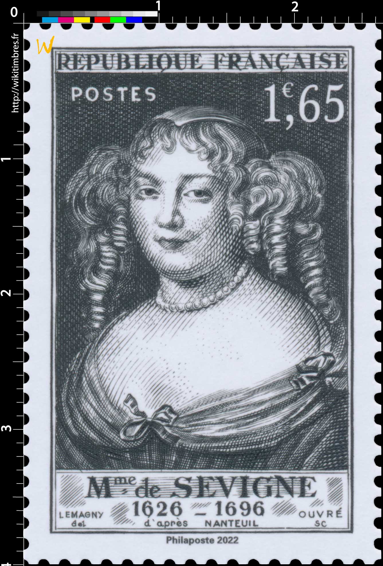 2022 Patrimoine de France - Mme de SEVIGNE 1626-1696