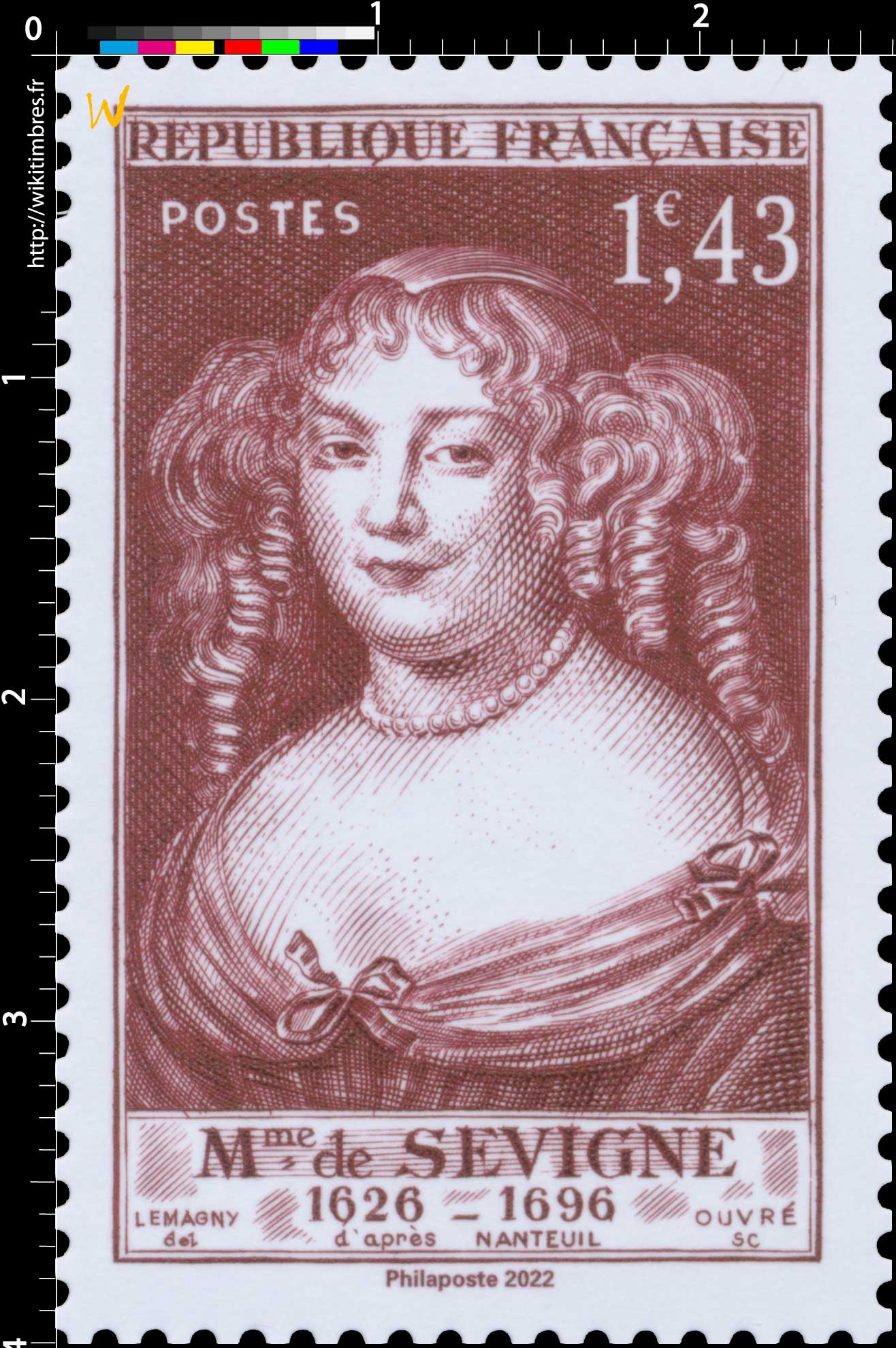2022 Patrimoine de France - Mme de SEVIGNE 1626-1696