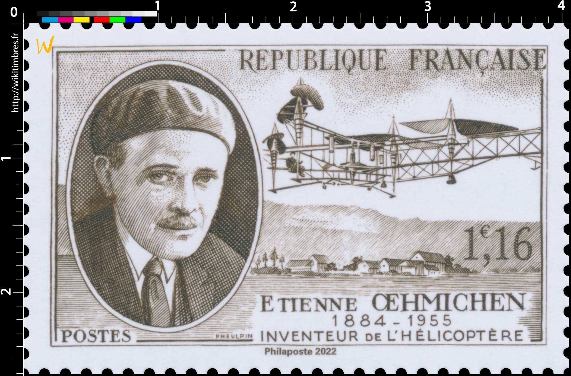 2022 Patrimoine de France - ETIENNE ŒHMICHEN 1884-1955 INVENTEUR DE L’HÉLICOPTÈRE