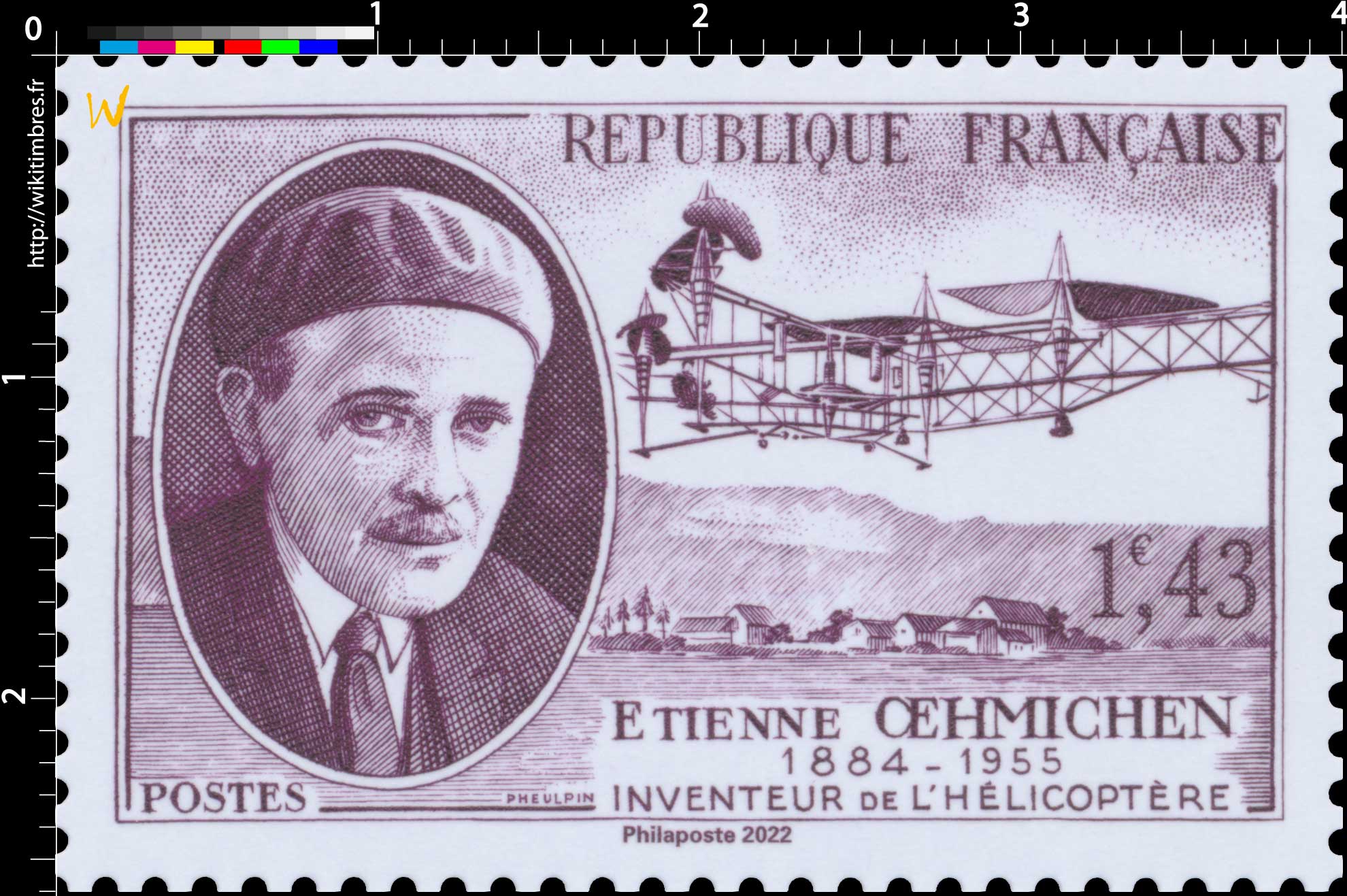 2022 Patrimoine de France - ETIENNE ŒHMICHEN 1884-1955 INVENTEUR DE L’HÉLICOPTÈRE