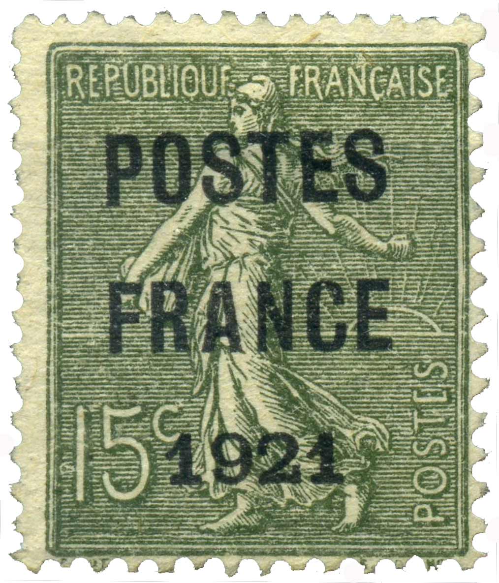 1921 POSTES FRANCE - type semeuse lignée / surchargé 