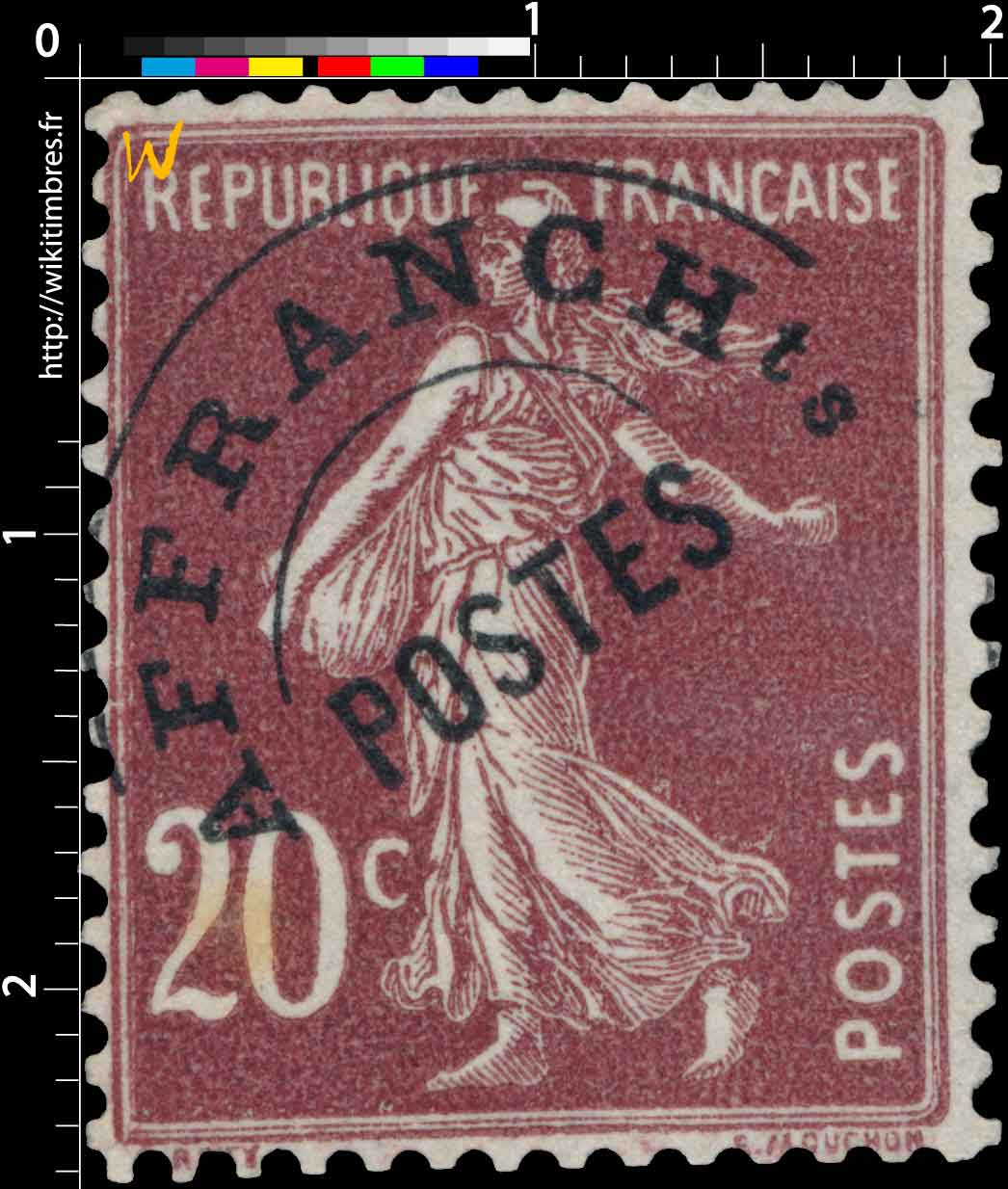 1922 Sans légende particulière - type semeuse camée surchargé