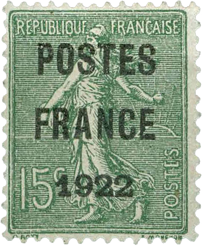 1922 POSTES FRANCE - type semeuse lignée / surchargé 