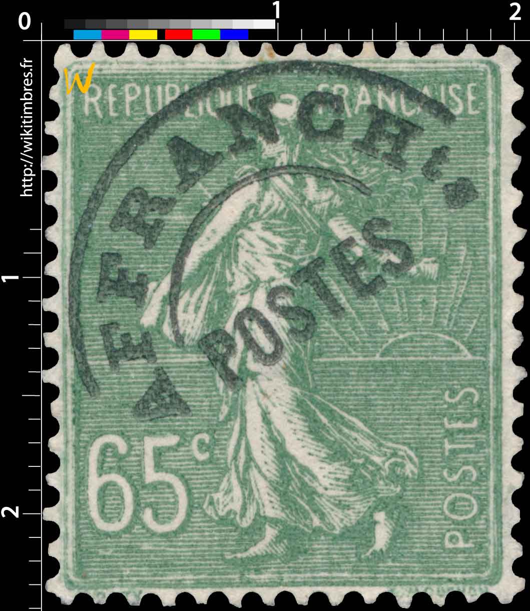 1927 Sans légende particulière - type semeuse lignée / surchargé 