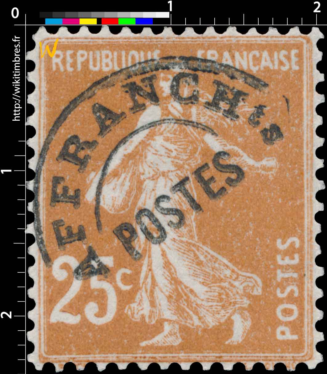 1927 Sans légende particulière - type semeuse camée surchargé