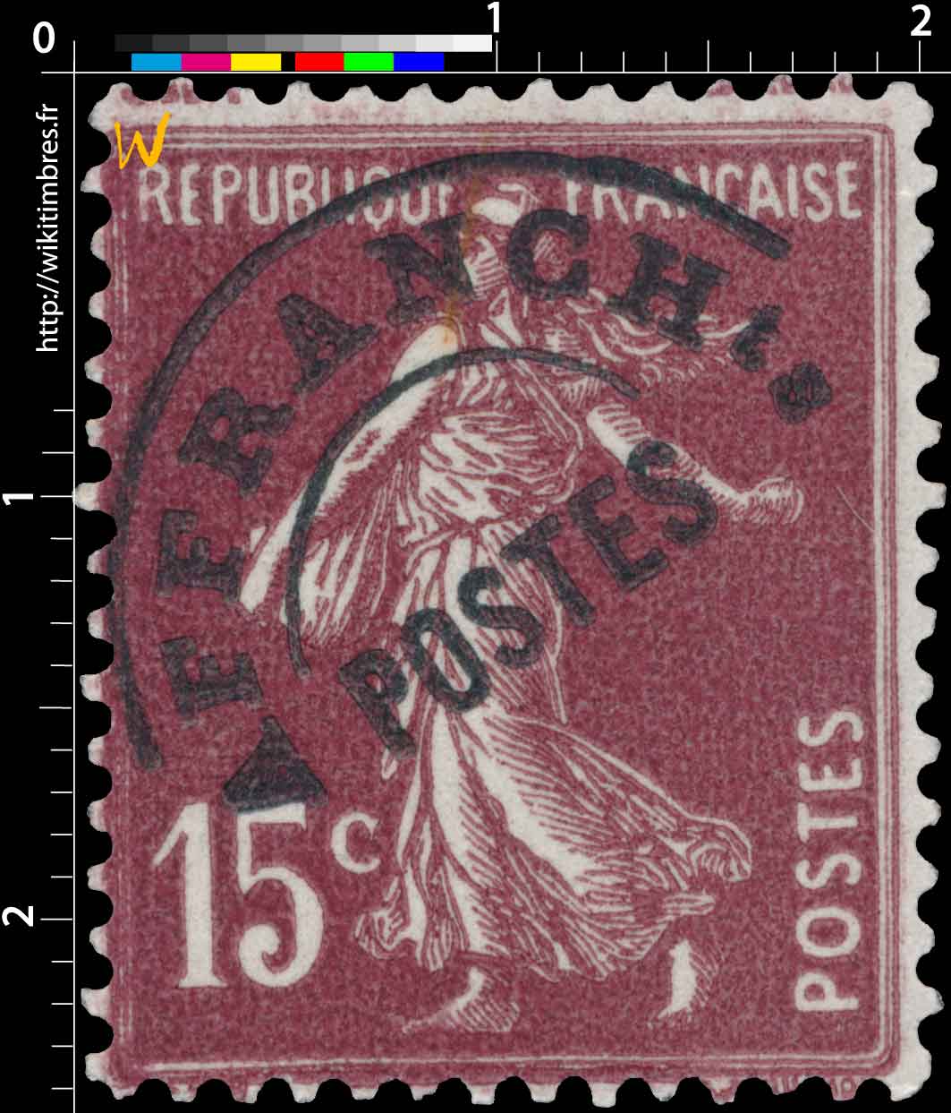 1925 Sans légende particulière - type semeuse camée surchargé