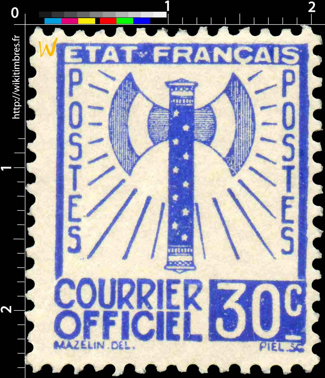 1942 COURRIER OFFICIEL - type francisque