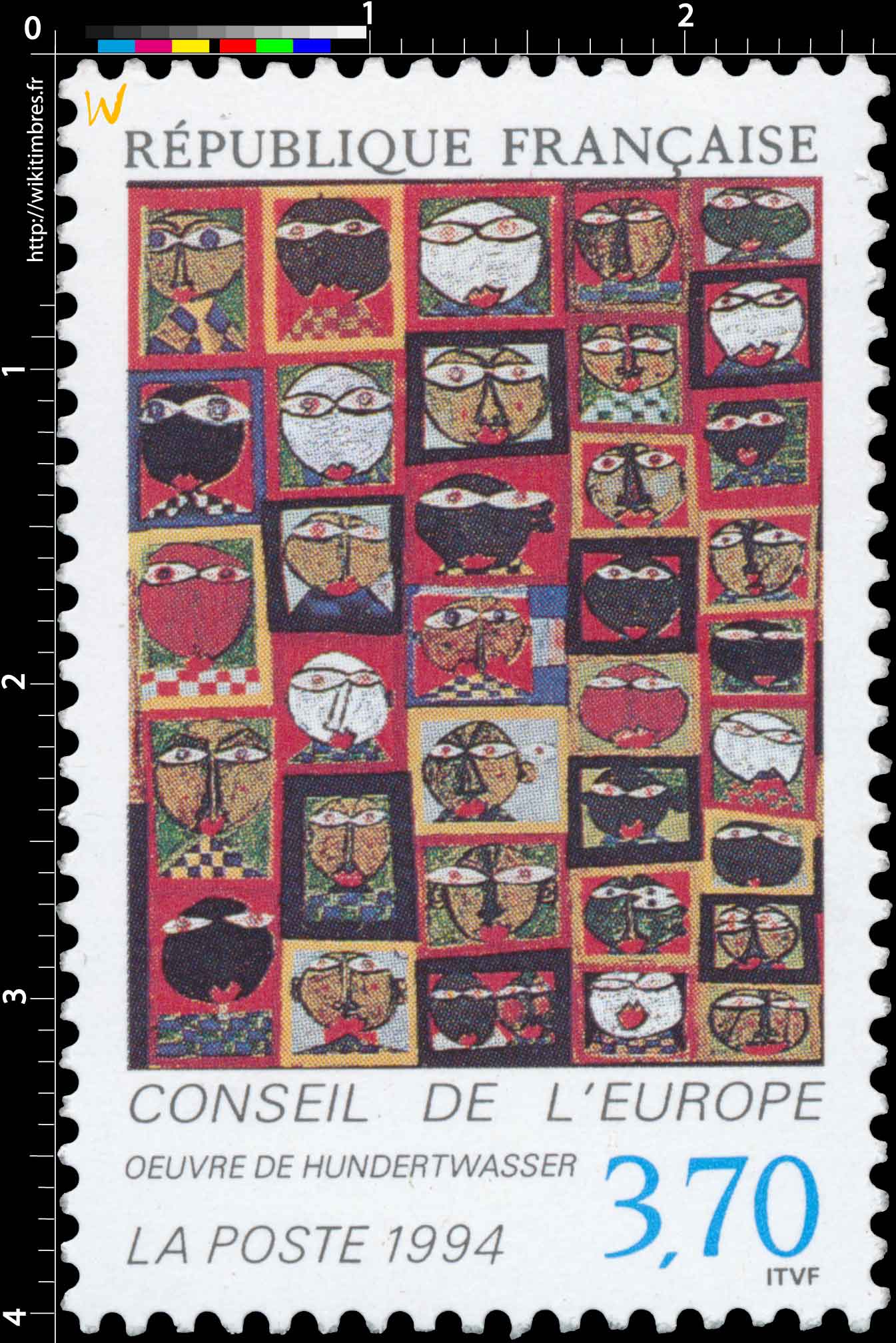 1994 CONSEIL DE L'EUROPE ŒUVRE DE HUNDERTWASSER