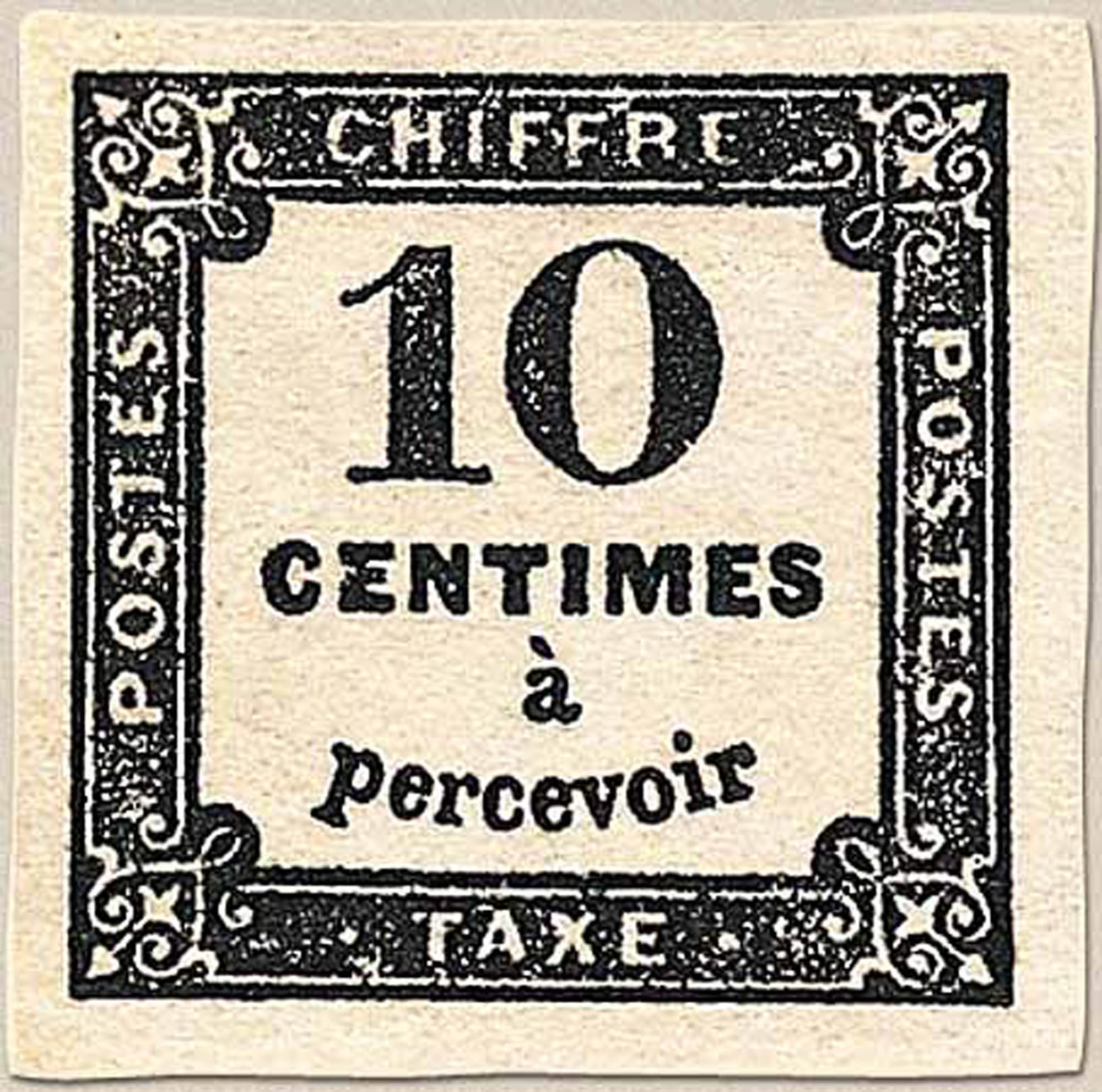 1859 CHIFFRE TAXE 10 Centimes à percevoir