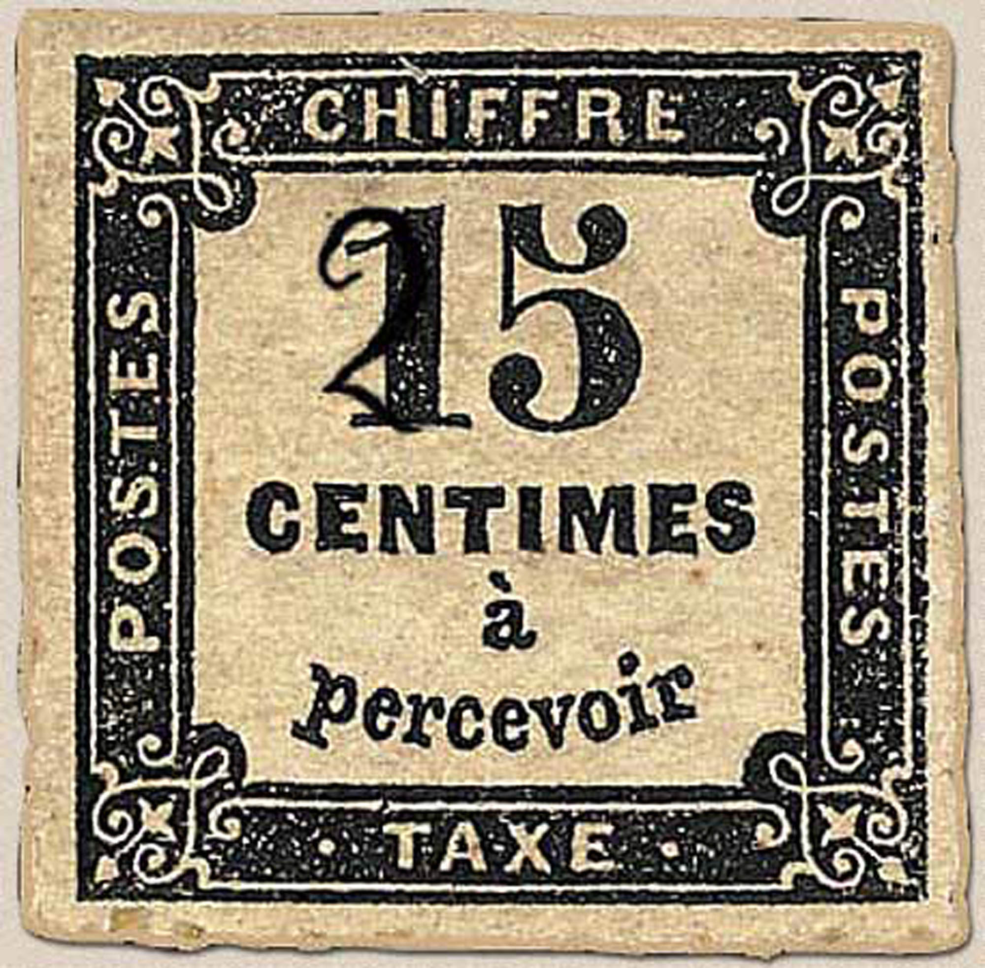 1863 CHIFFRE TAXE 25 Centimes à percevoir