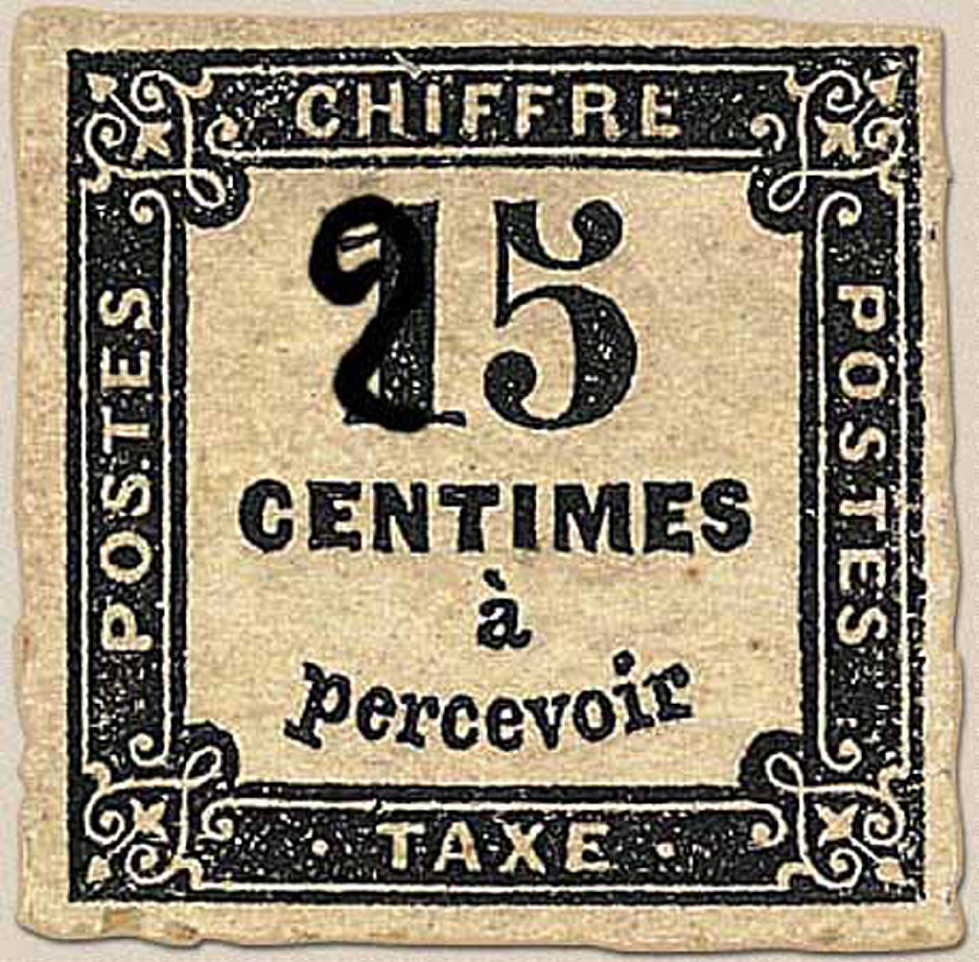1870 CHIFFRE TAXE 25 Centimes à percevoir